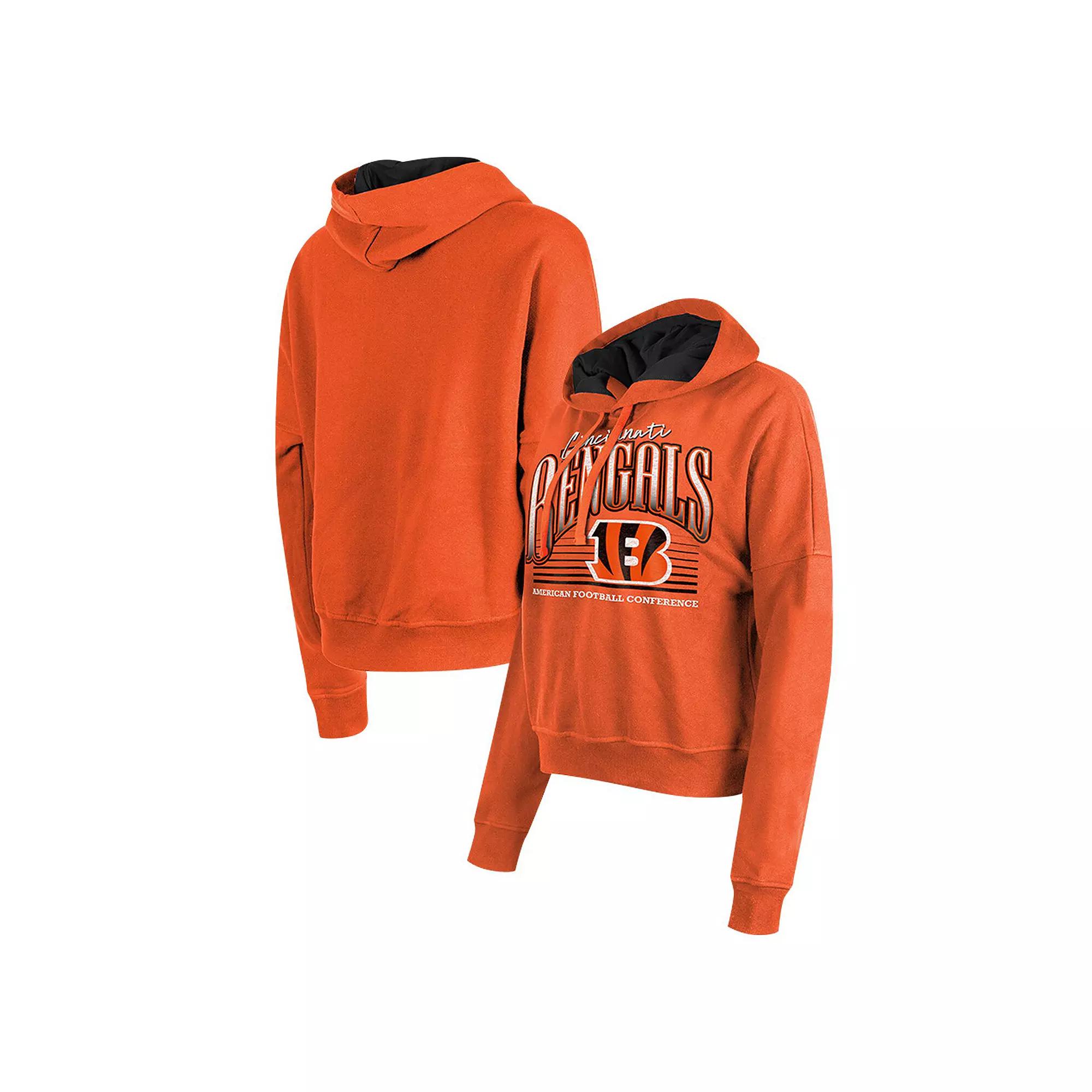 Women's New Era Orange Cincinnati Bengals Boxy Pullover Hoodie,  Product Image