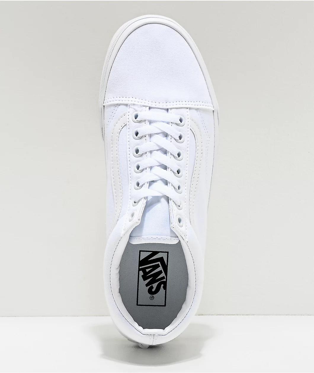 Vans Old Skool Mono White Skate Shoes Product Image