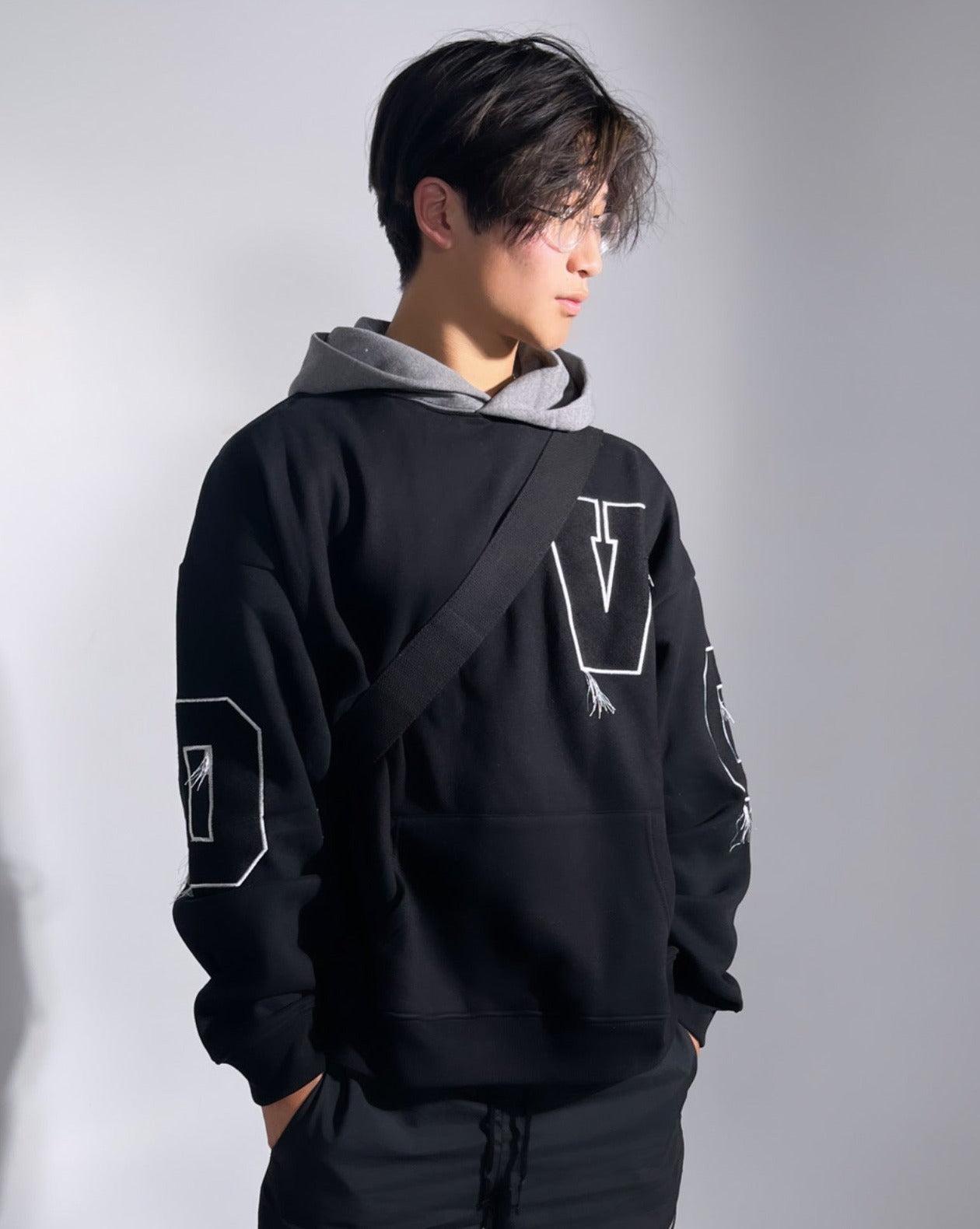 RT No. 3243 TWO-TONE EMBROIDERED HOODIE Product Image