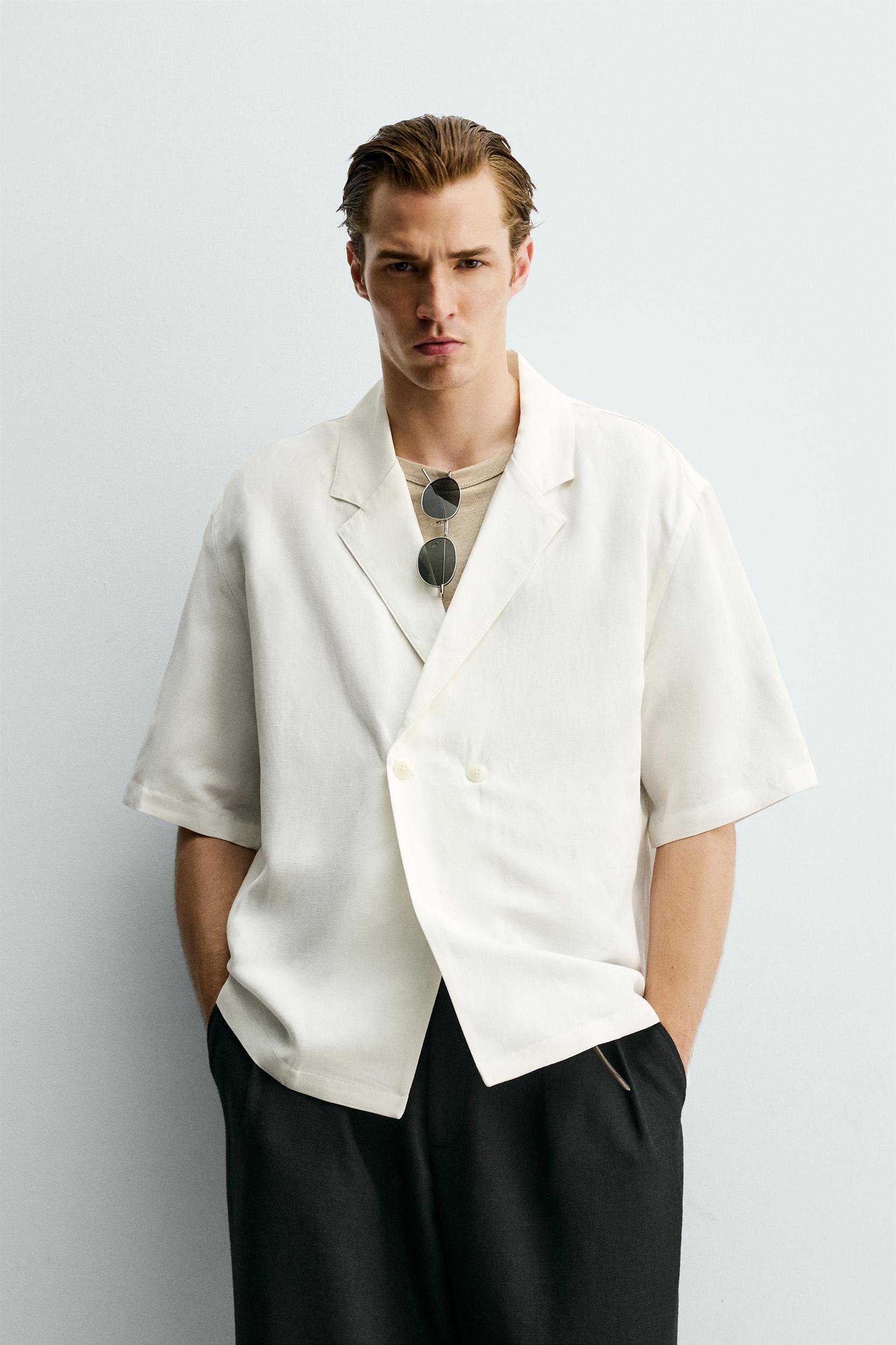 VISCOSE-LINEN KIMONO SHIRT Product Image