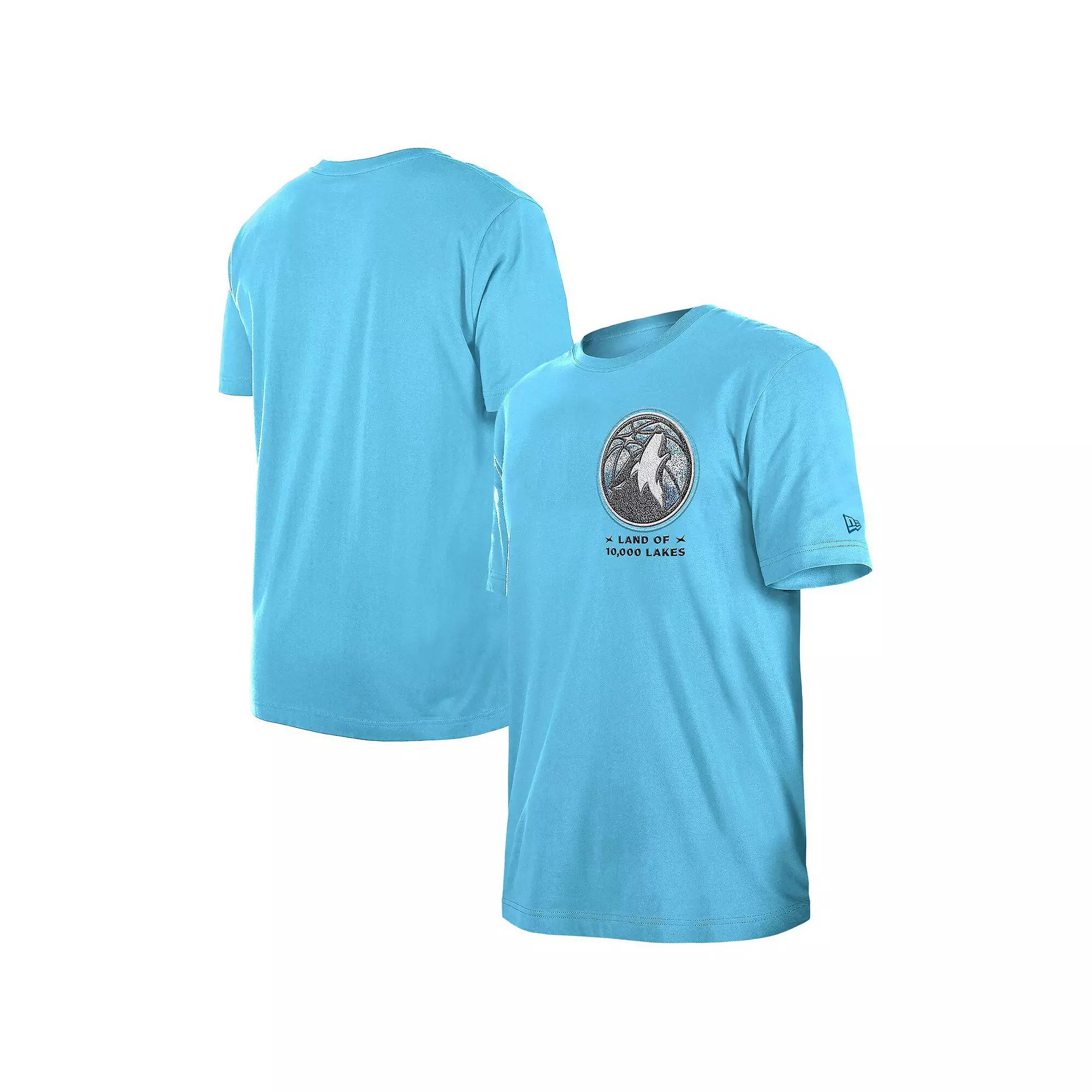 Men's New Era  Blue Minnesota Timberwolves 2024/25 City Edition Chenille Heavyweight T-Shirt, Size: Medium Product Image