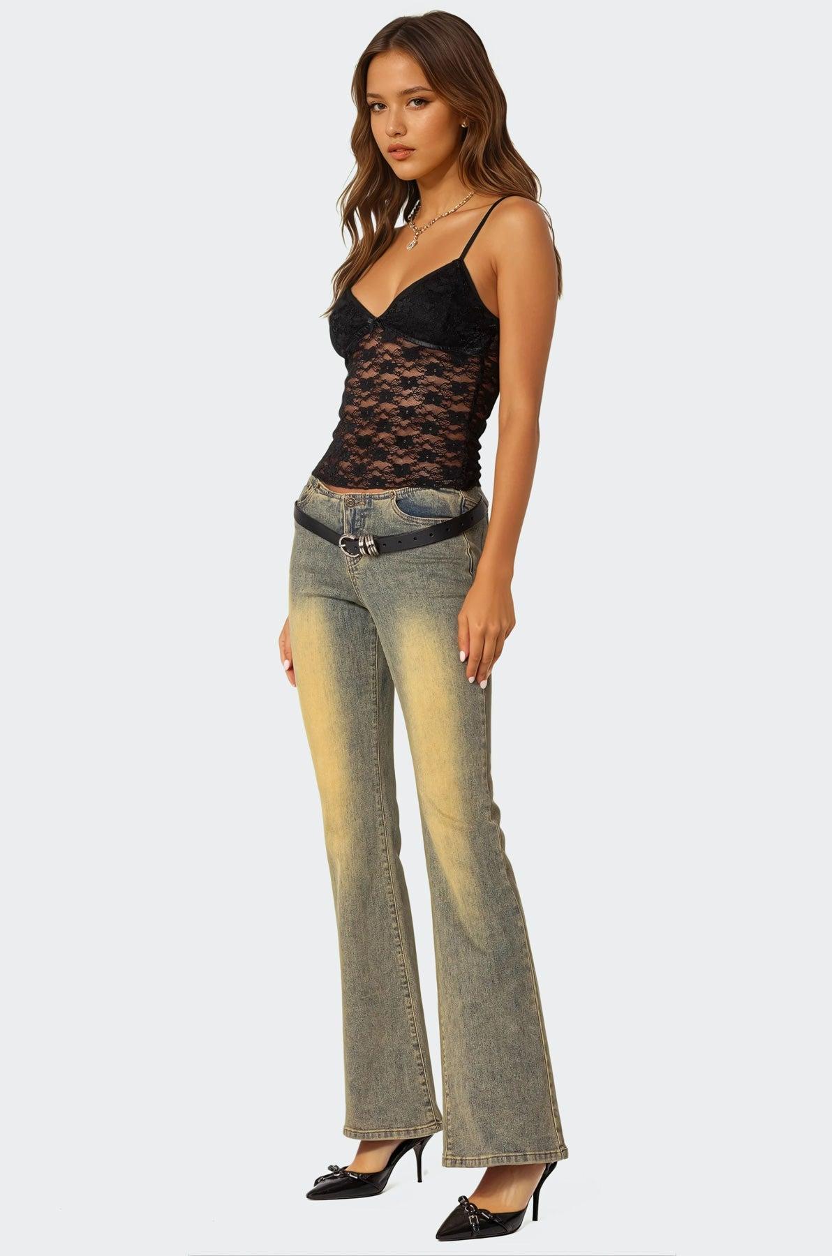 Eira Sheer Lace Tank Top Product Image