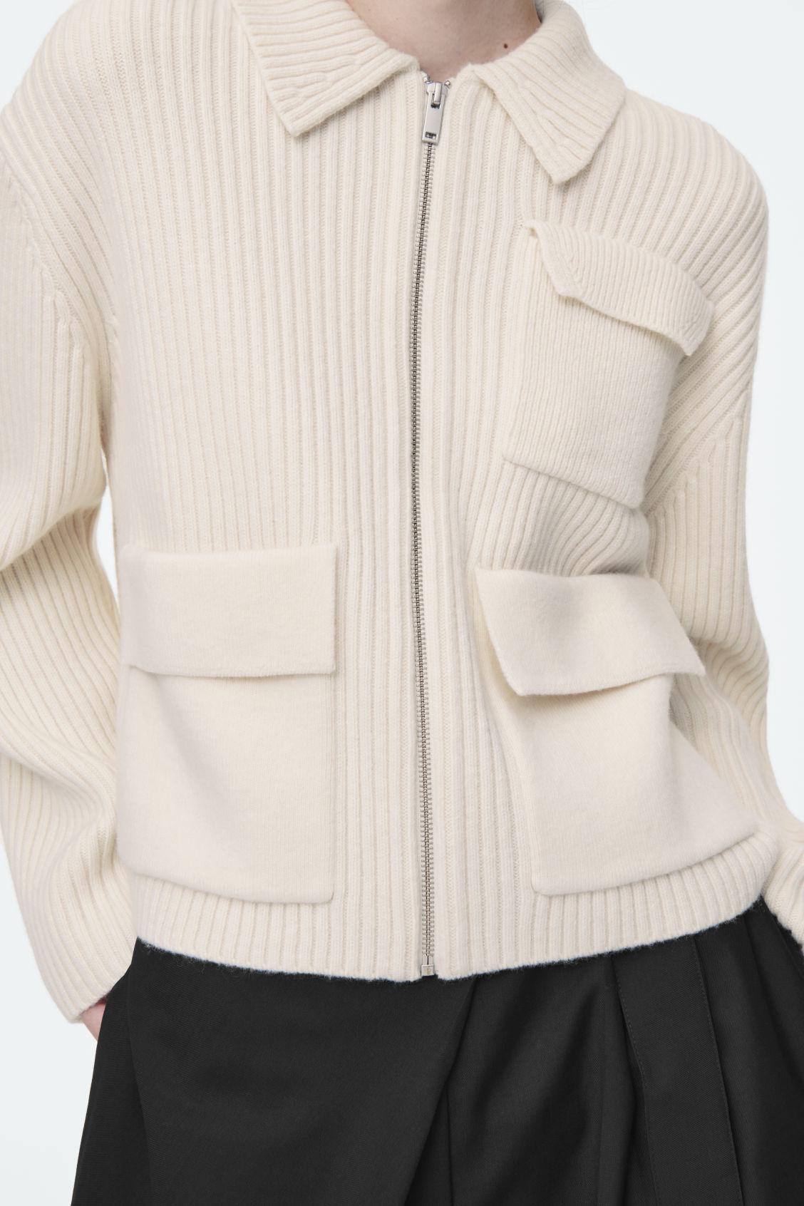 RIBBED MERINO WOOL UTILITY JACKET Product Image