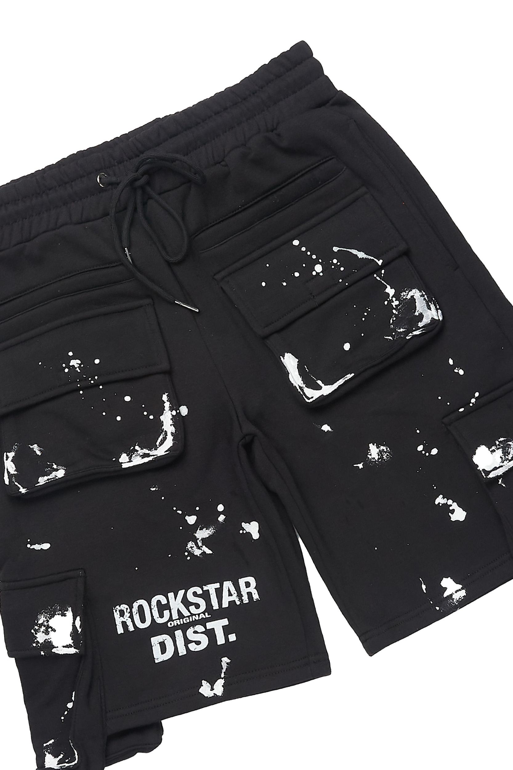 Raffer Black/White T-Shirt Cargo Shorts Set Male Product Image