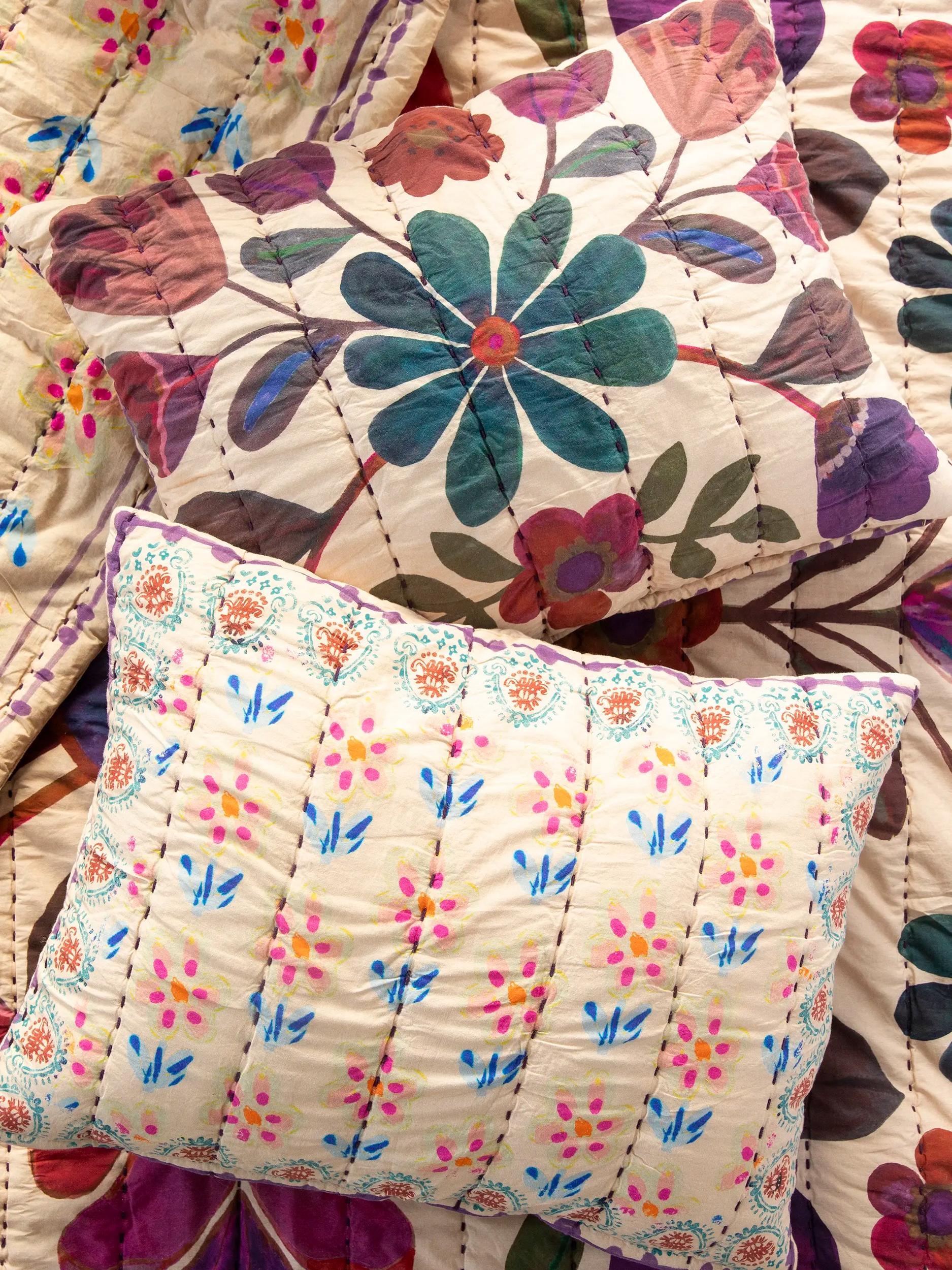 Bungalow Reversible Cotton Shams, Set of 2 - Jewel Garden Product Image