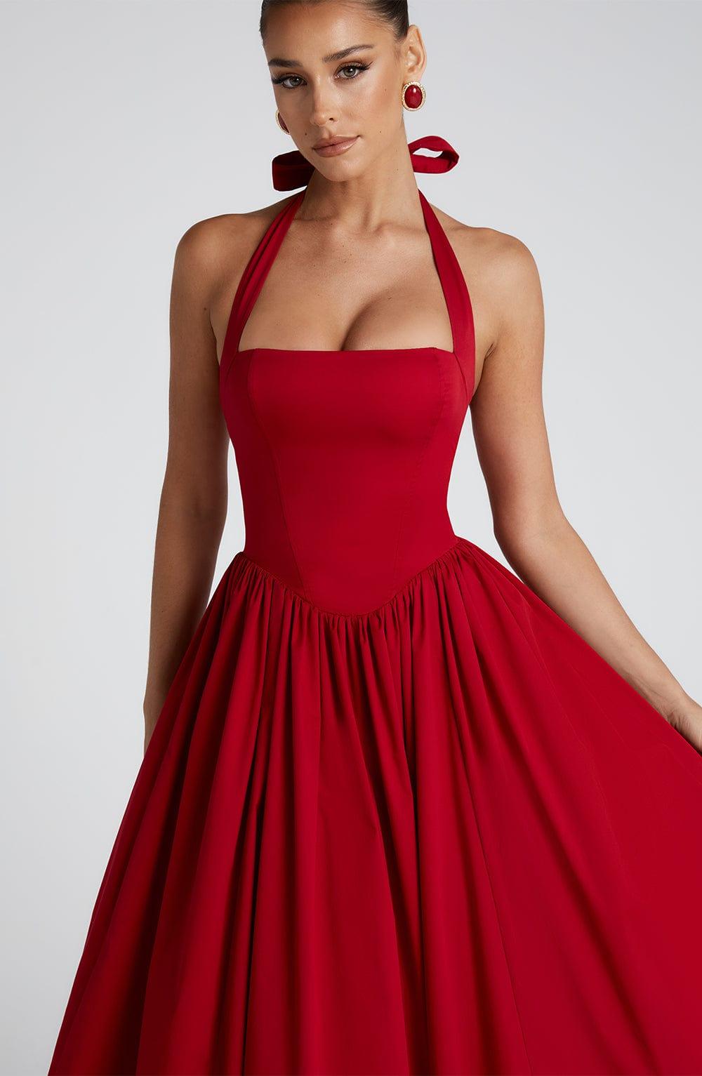 Cressida Midi Dress - Red Product Image