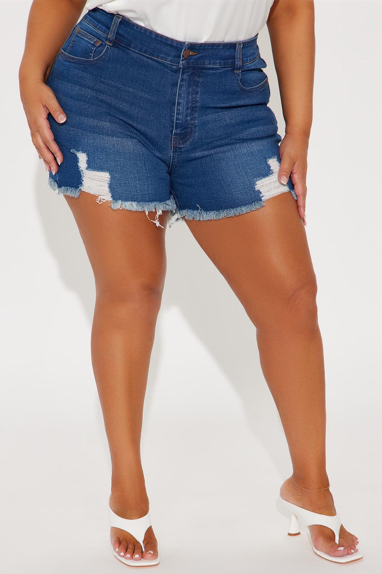 Clearwater High Rise Denim Shorts - Medium Blue Wash Product Image