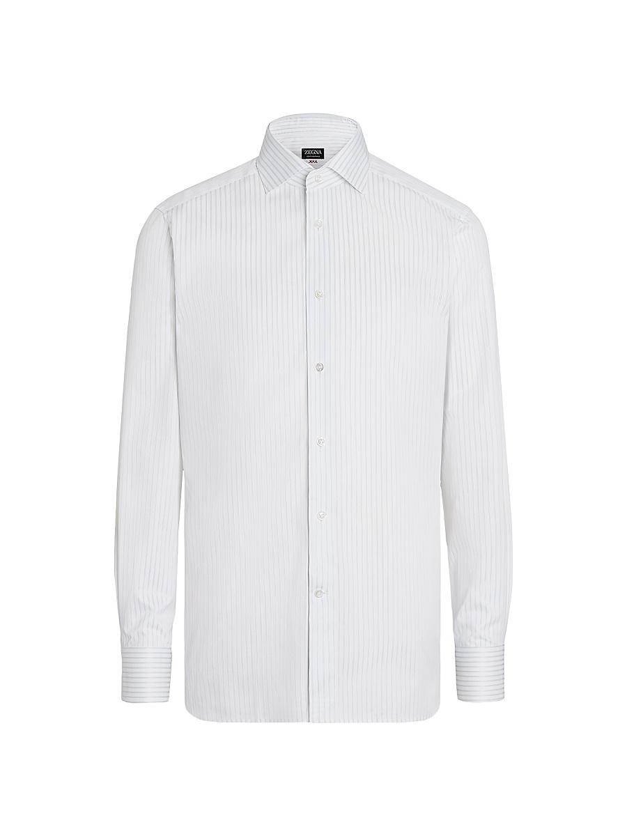 Mens Structured Centoventimila Cotton Striped Shirt Product Image