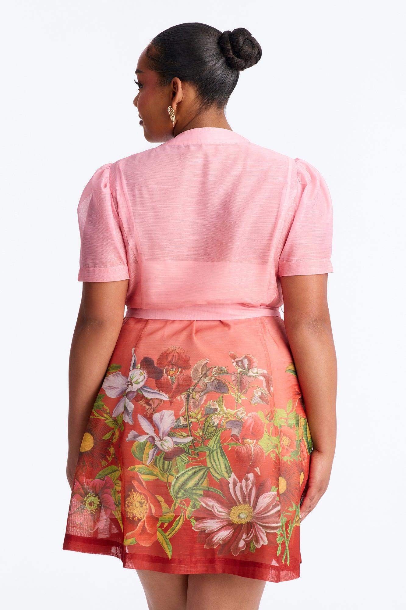 Fellie Floral Organza Mini Dress - Pink/combo Female Product Image
