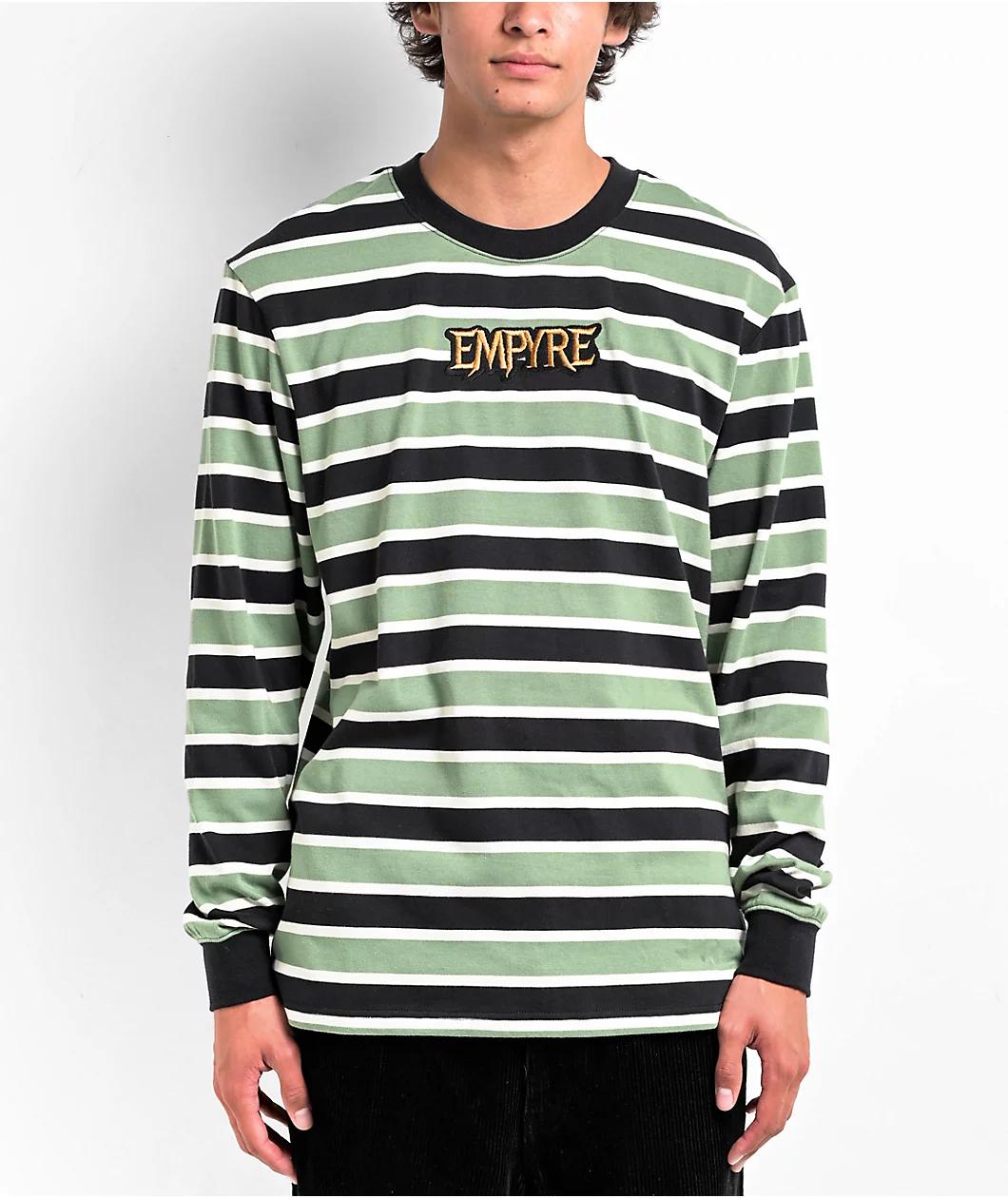 Empyre Claws Black & Green Long Sleeve Stripe T-Shirt Product Image