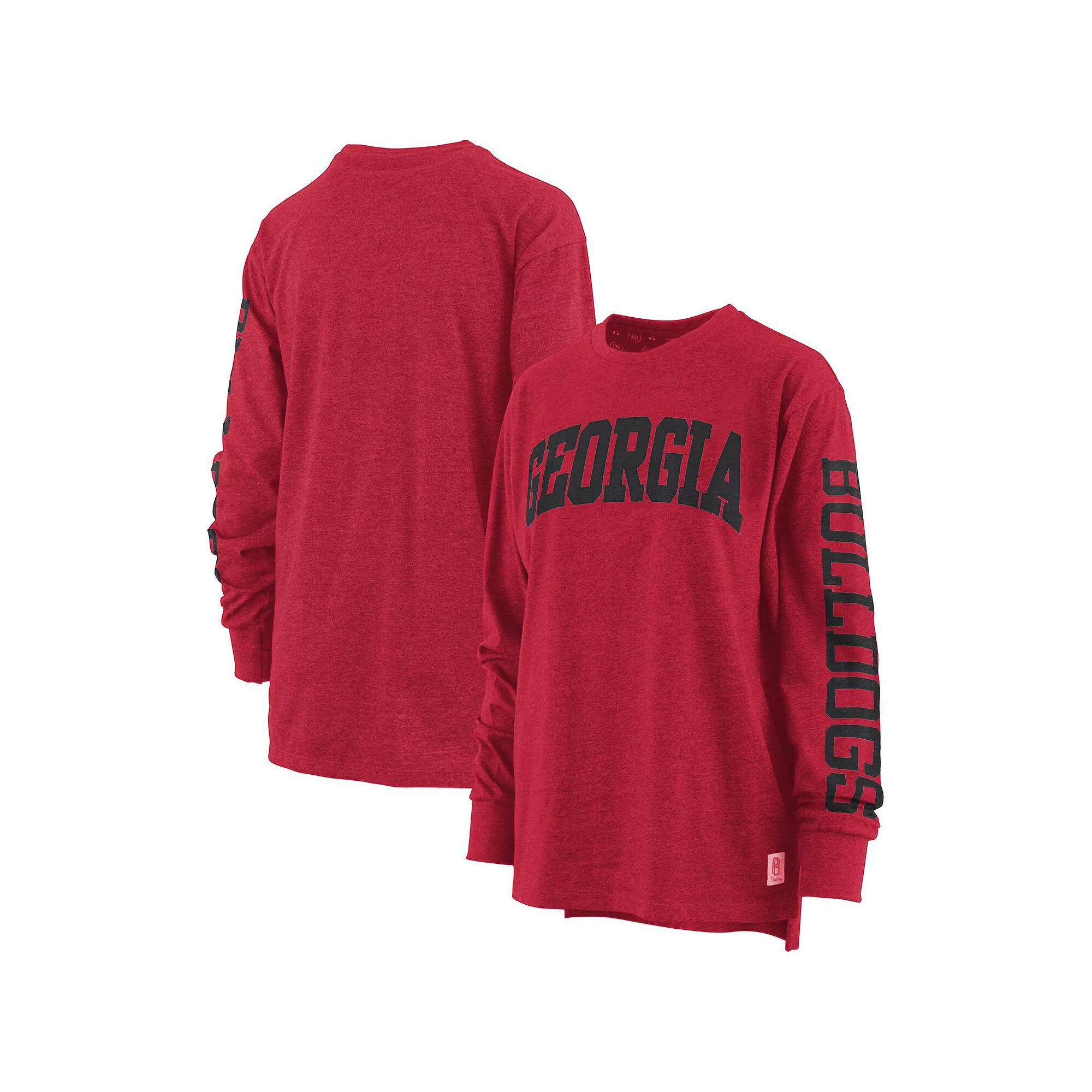 Women's Pressbox Red Georgia Bulldogs Two-Hit Canyon Long Sleeve T-Shirt,  Product Image