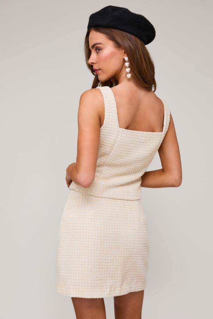 S/L Bow Det Tweed Top Product Image