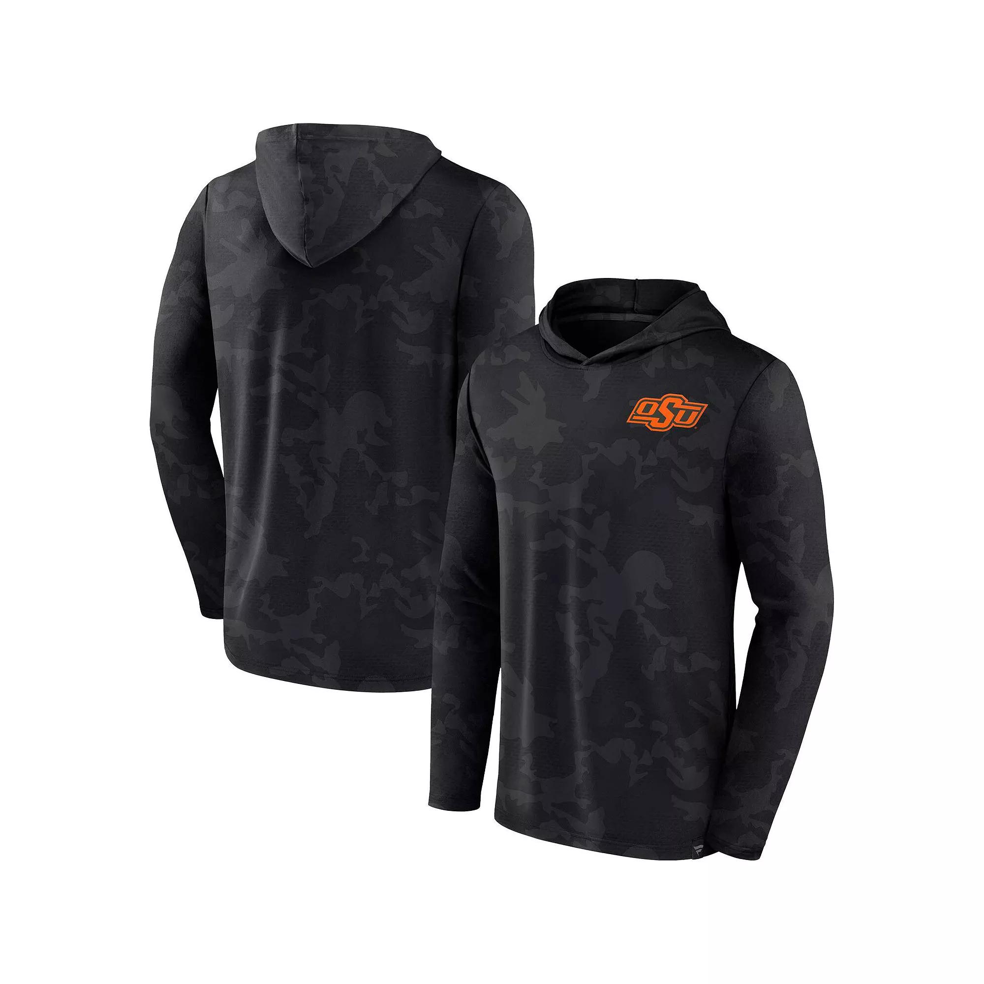 Men's Fanatics Branded  Black Oklahoma State Cowboys Camo Hoodie Long Sleeve T-Shirt, Size: Medium Product Image