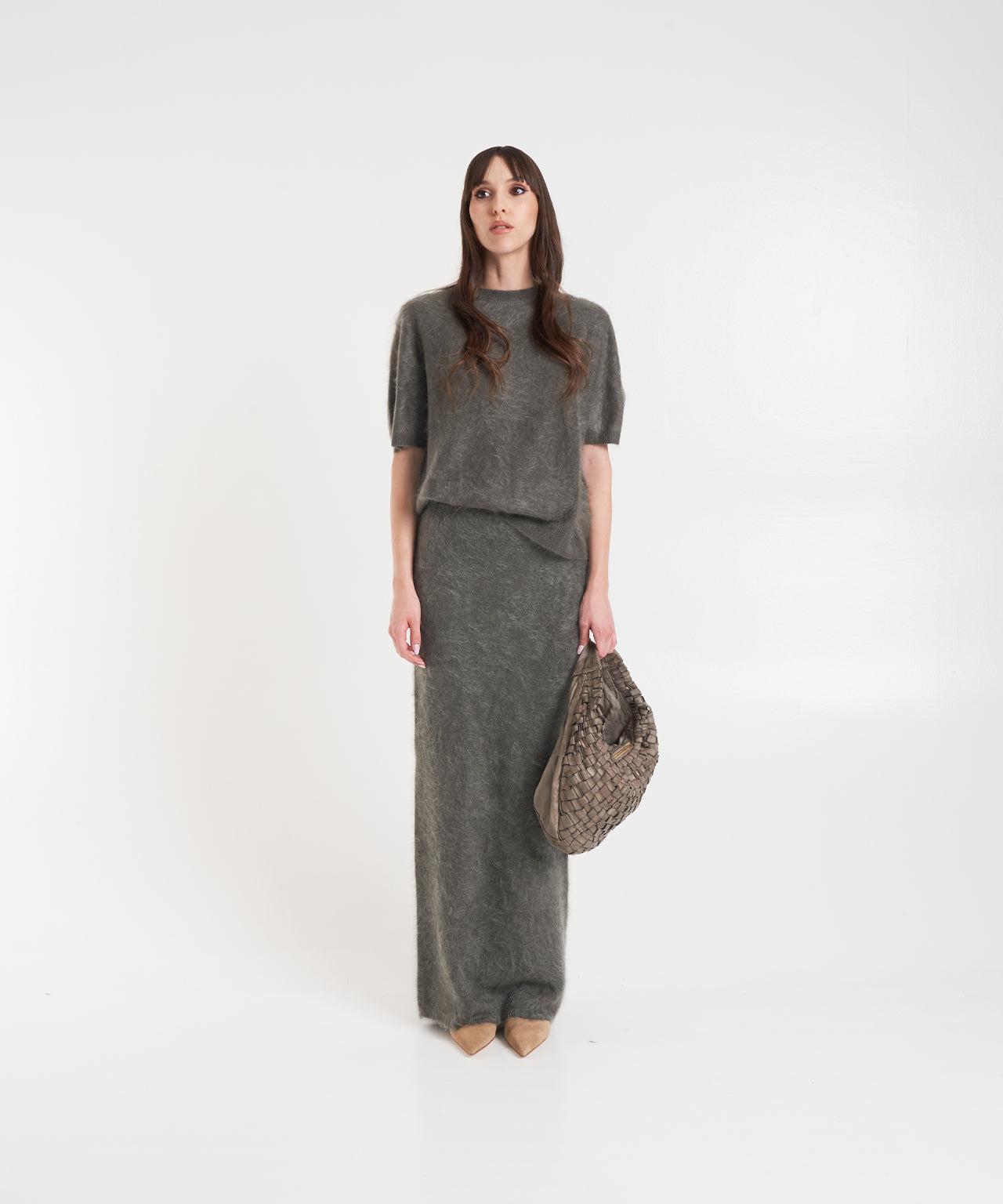 Brushed cashmere t-shirt Product Image