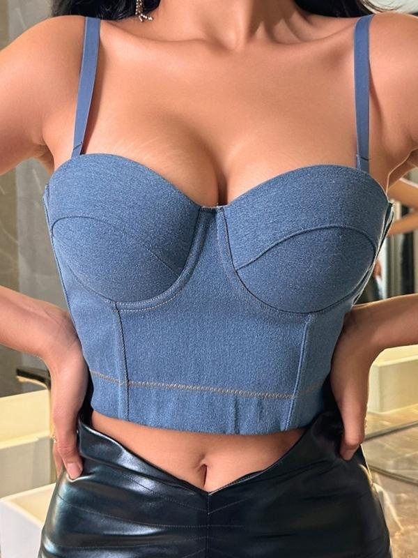 Vintage Denim Breasted Cami Top Product Image