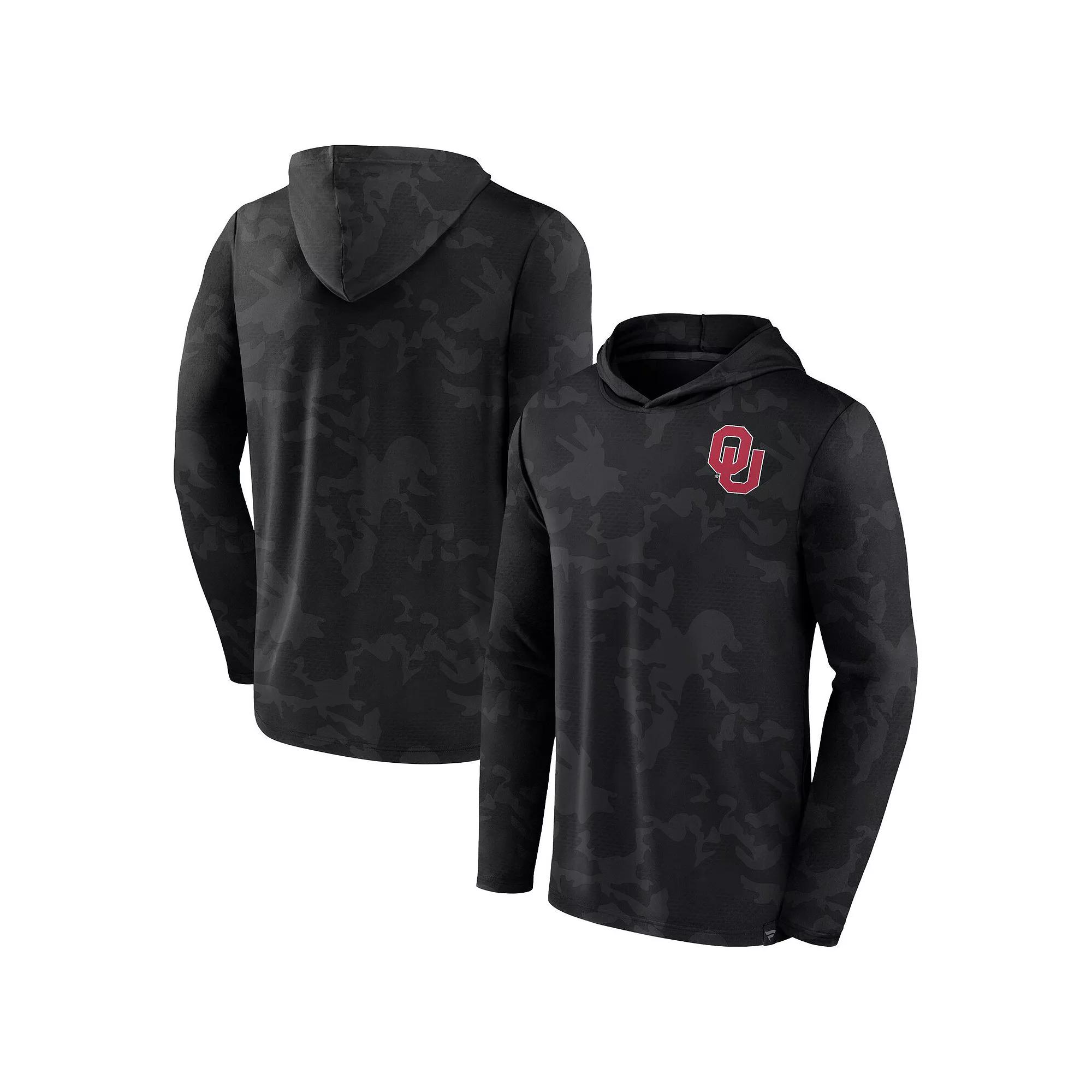 Men's Fanatics Branded Black Oklahoma Sooners Camo Hoodie Long Sleeve T-Shirt,  Product Image