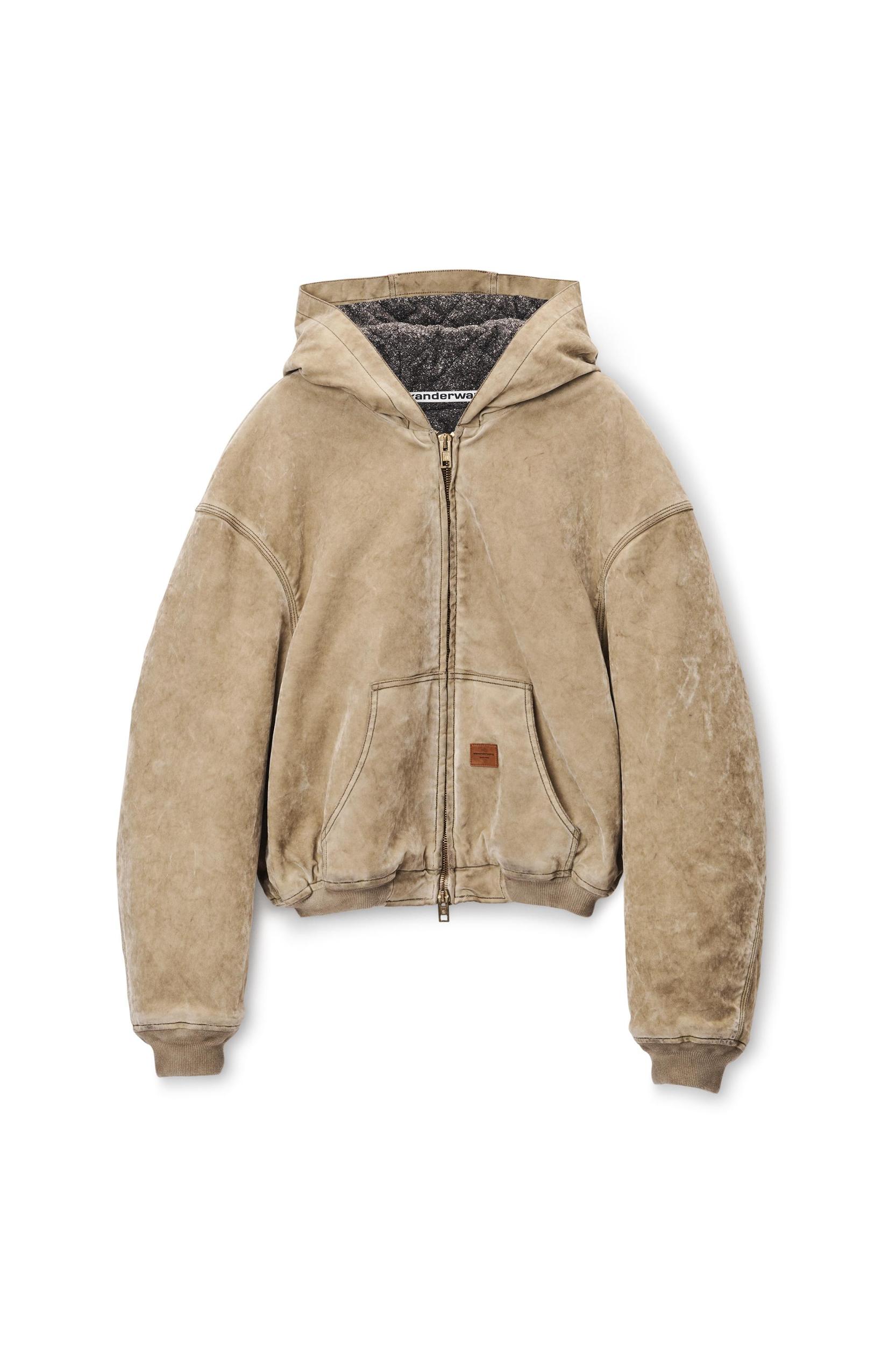 Hooded Workwear Jacket With Weathered Flocking Product Image