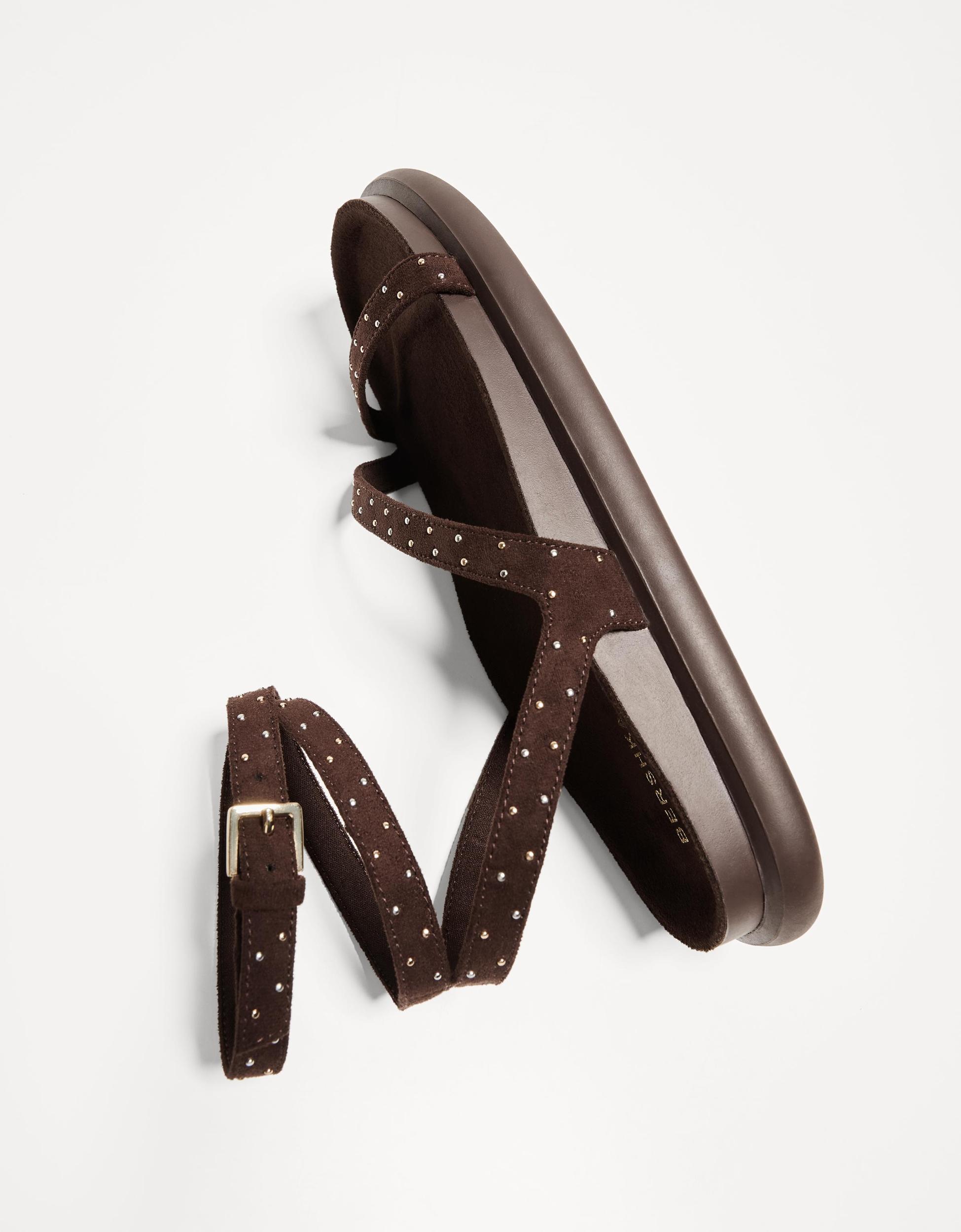 Studded flat slider sandals Product Image