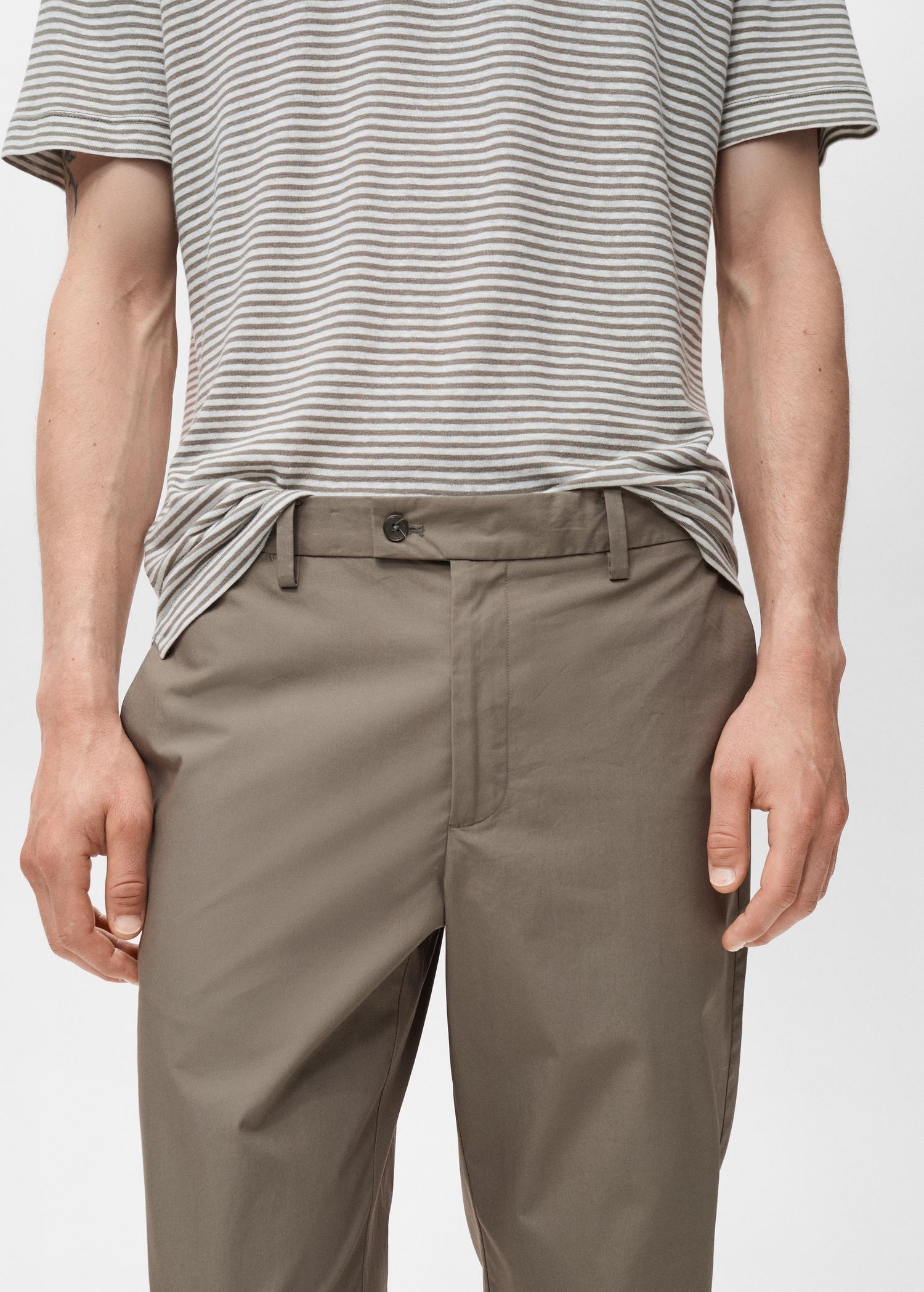 100% slim-fit cotton pants - Men | MANGO USA Product Image