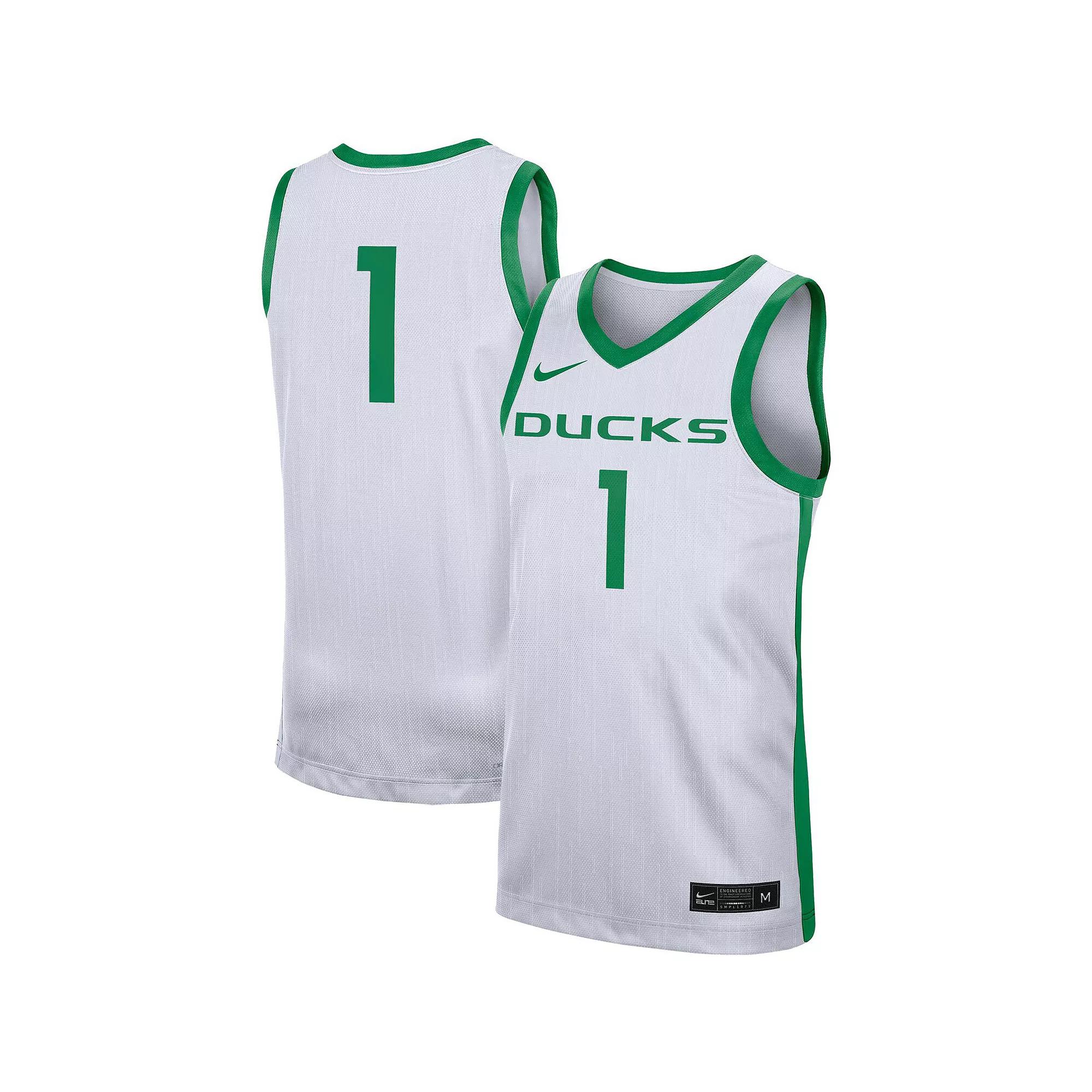 Men's Nike #1 White Oregon Ducks Replica Jersey,  Product Image