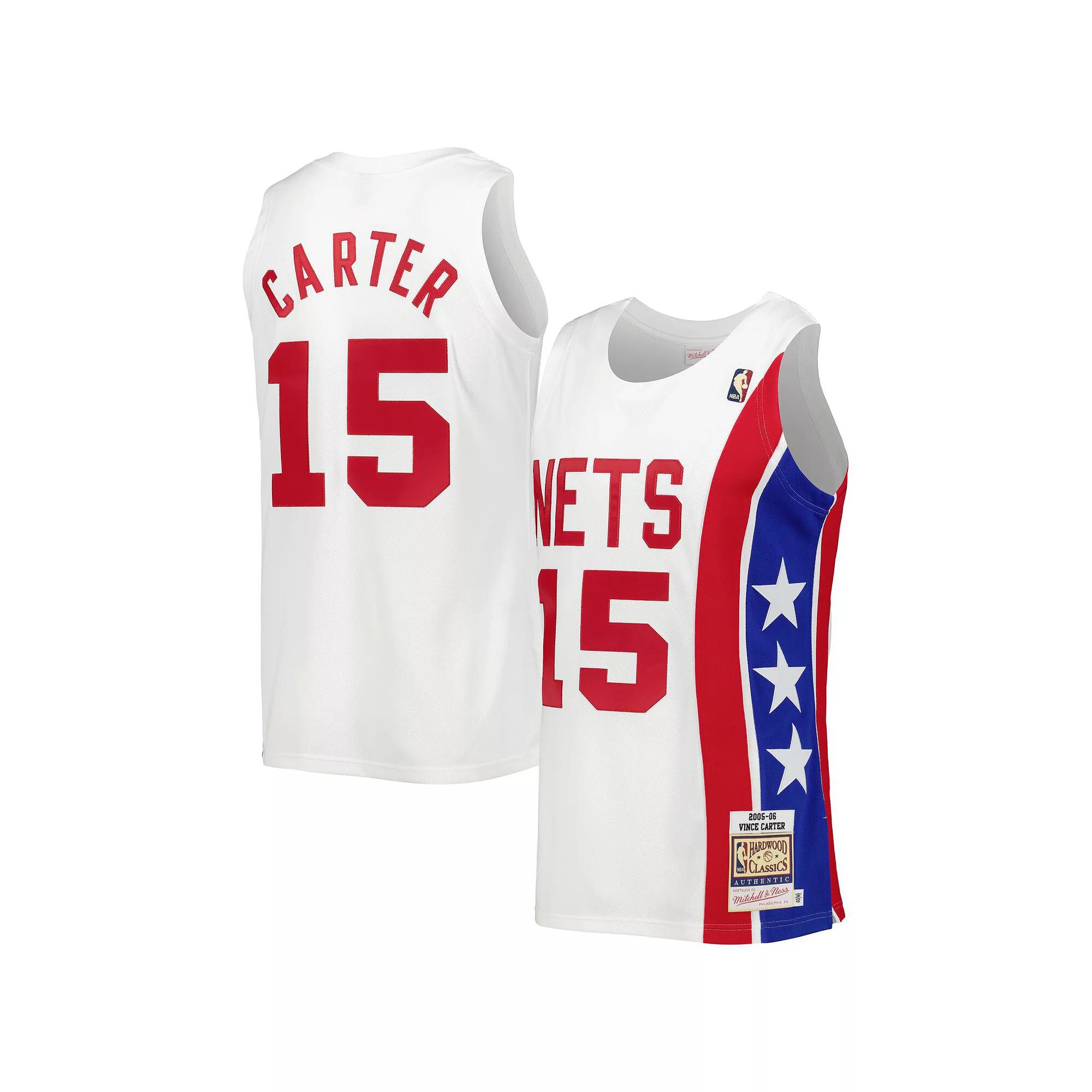 Men's Mitchell & Ness Vince Carter White New Jersey Nets 2005-06 Hardwood Classics Swingman Jersey, Size: Large, Nba White Product Image