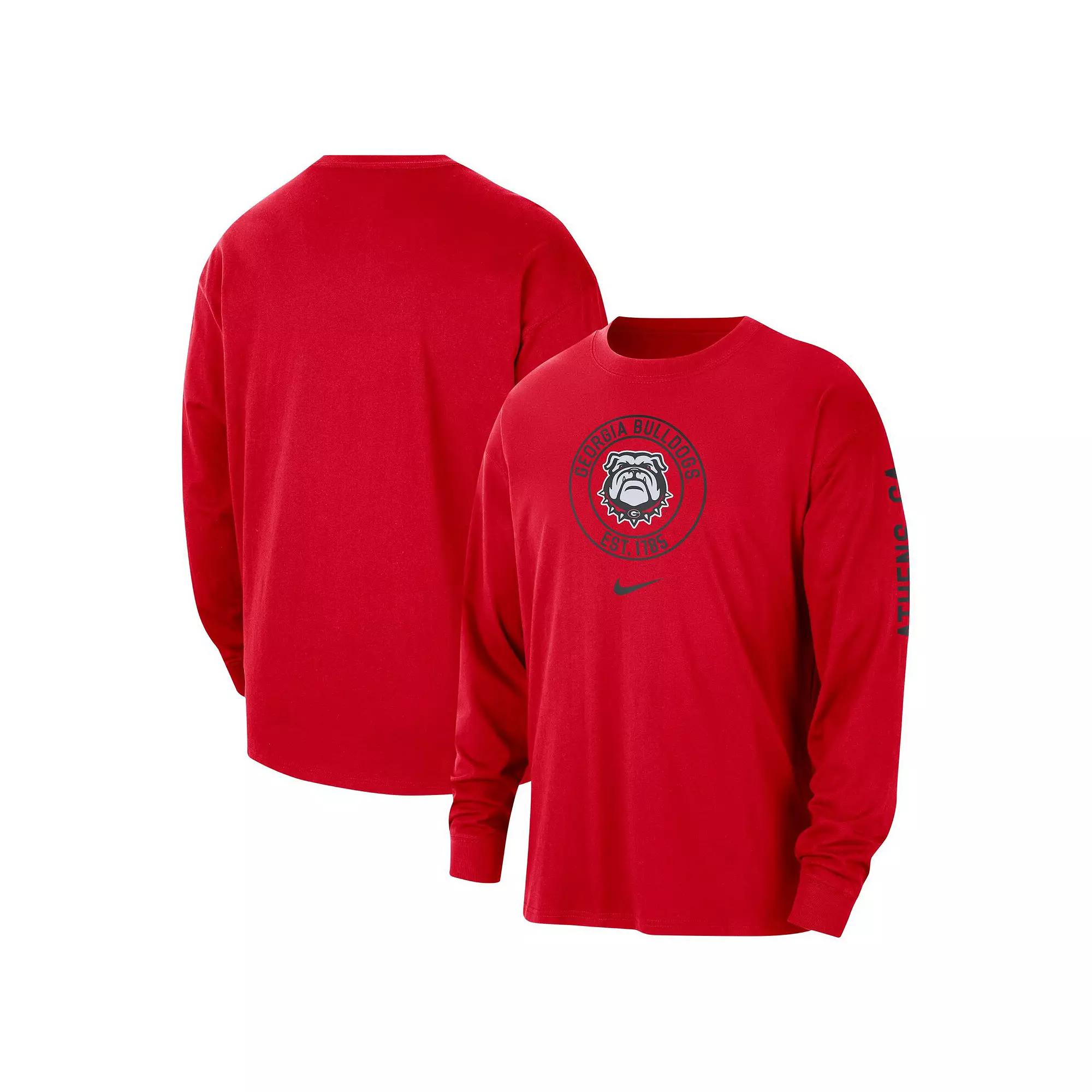 Men's Nike Red Georgia Bulldogs Heritage Max90 Long Sleeve T-Shirt, Size: Medium Product Image