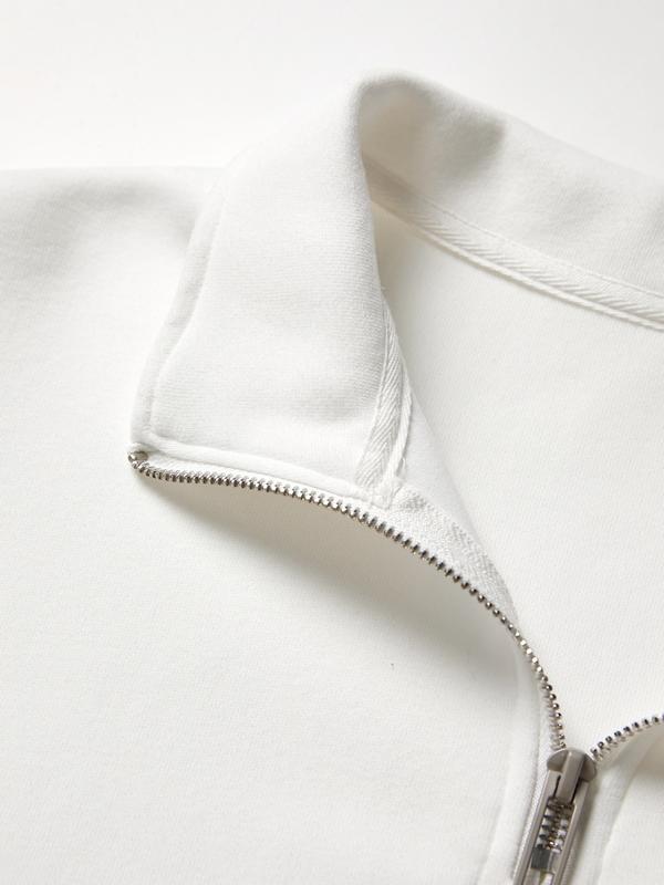 Denim Splice Letter Print Lapel Neck Oversized Hoodie Product Image