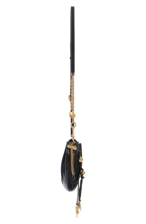 CHLOÉ Sea Treasures Embellished Pleated Leather Shoulder Bag In Black Product Image