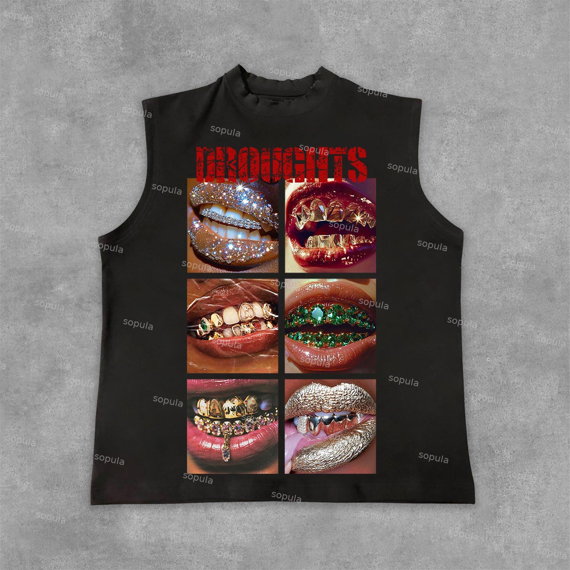 Sopula The Mouth With No Droughts Graphic Print Cotton Tank Top Product Image