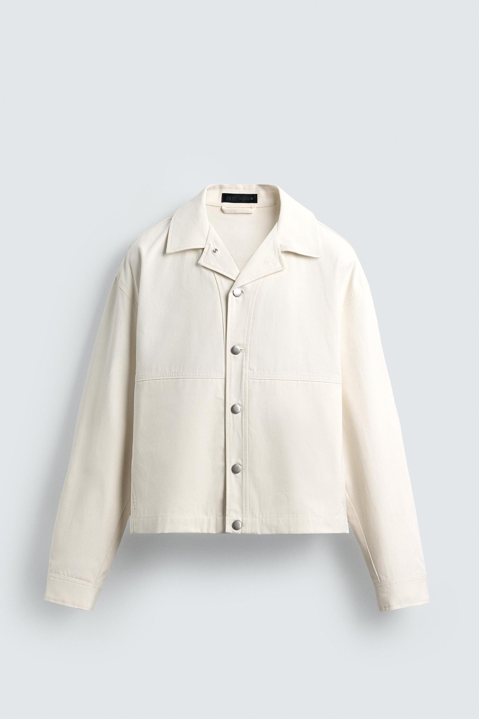 TEXTURED CROPPED FIT OVERSHIRT Product Image