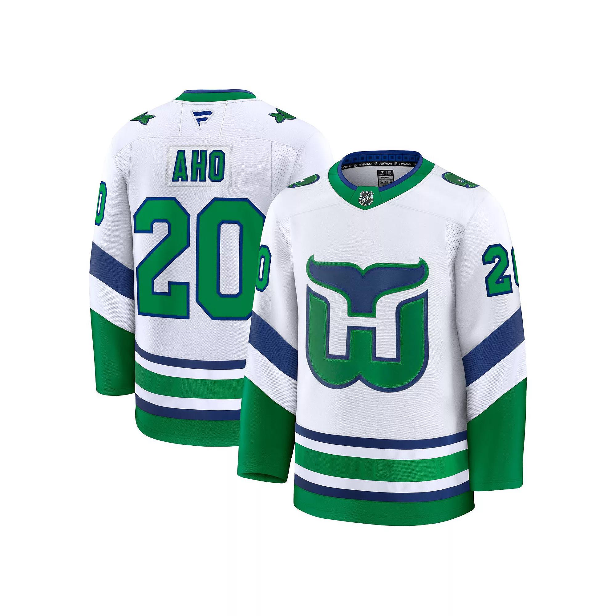 Men's Fanatics Sebastian Aho White Carolina Hurricanes Throwback Premium Jersey, Size: 42 Product Image