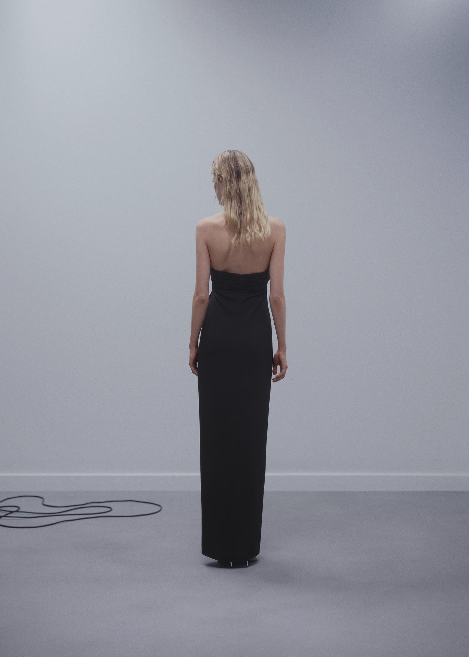 Crossed dress with bow neckline - Women | MANGO USA Product Image