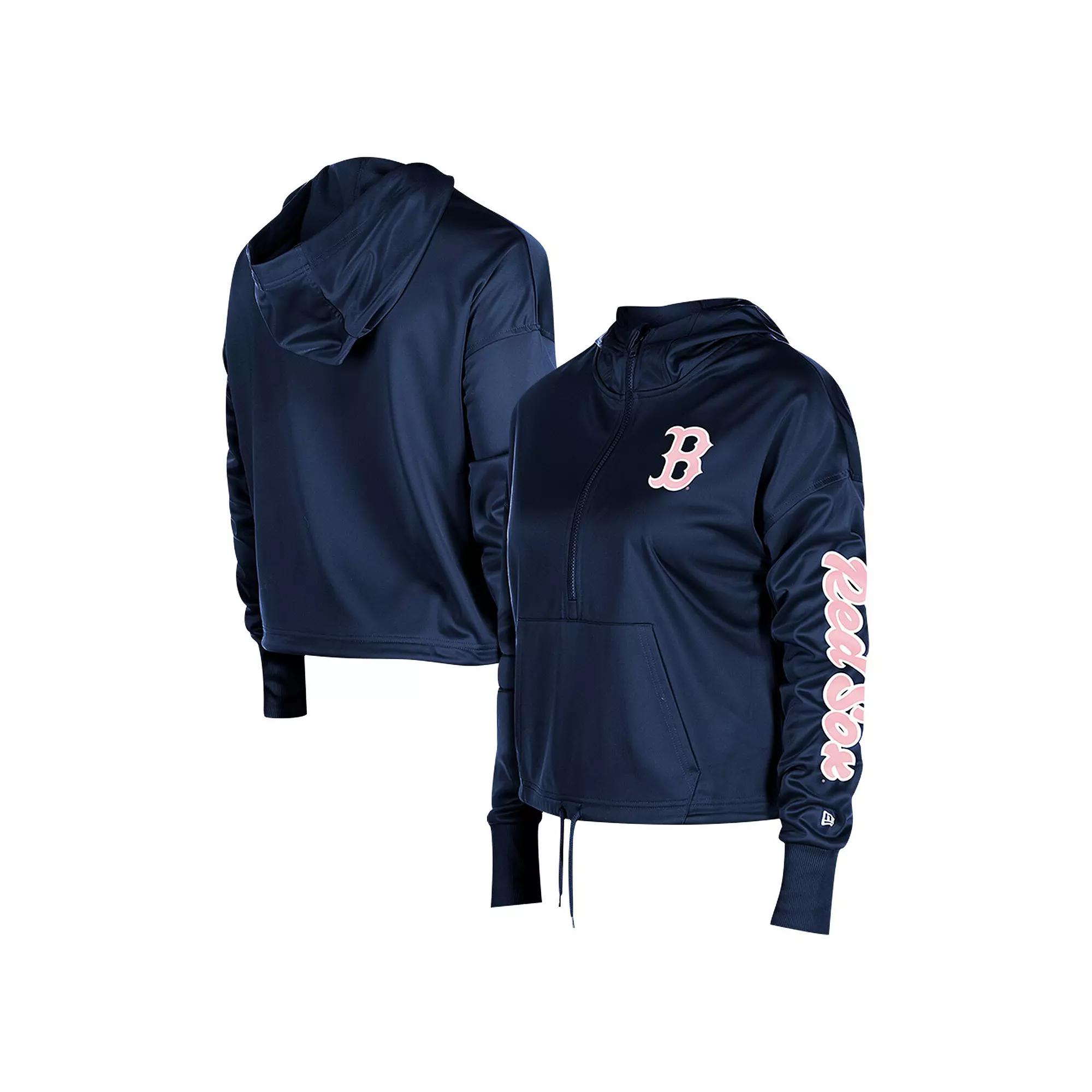Women's New Era Navy Boston Red Sox Half-Zip Hoodie,  Product Image