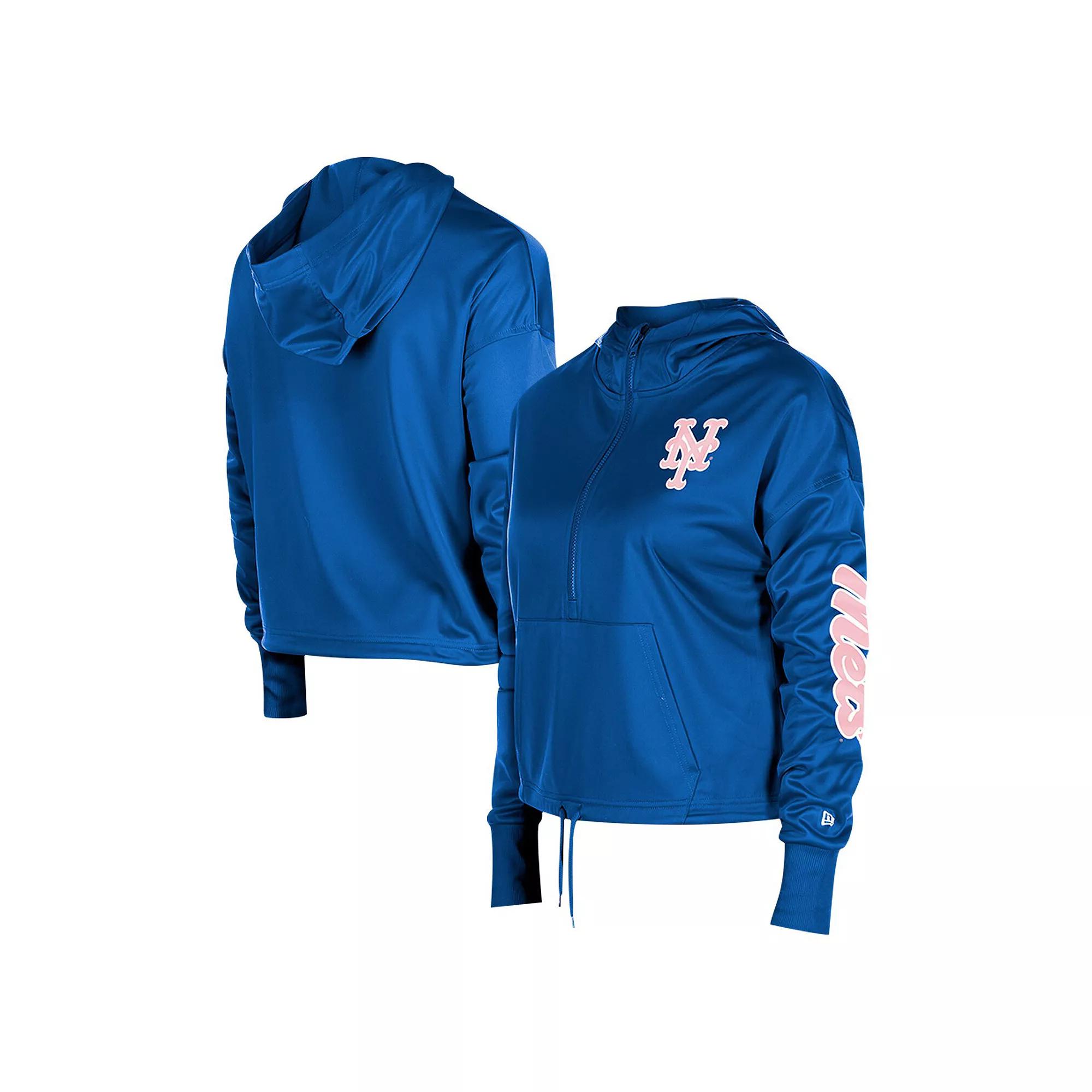 Women's New Era Royal New York Mets Half-Zip Hoodie,  Product Image