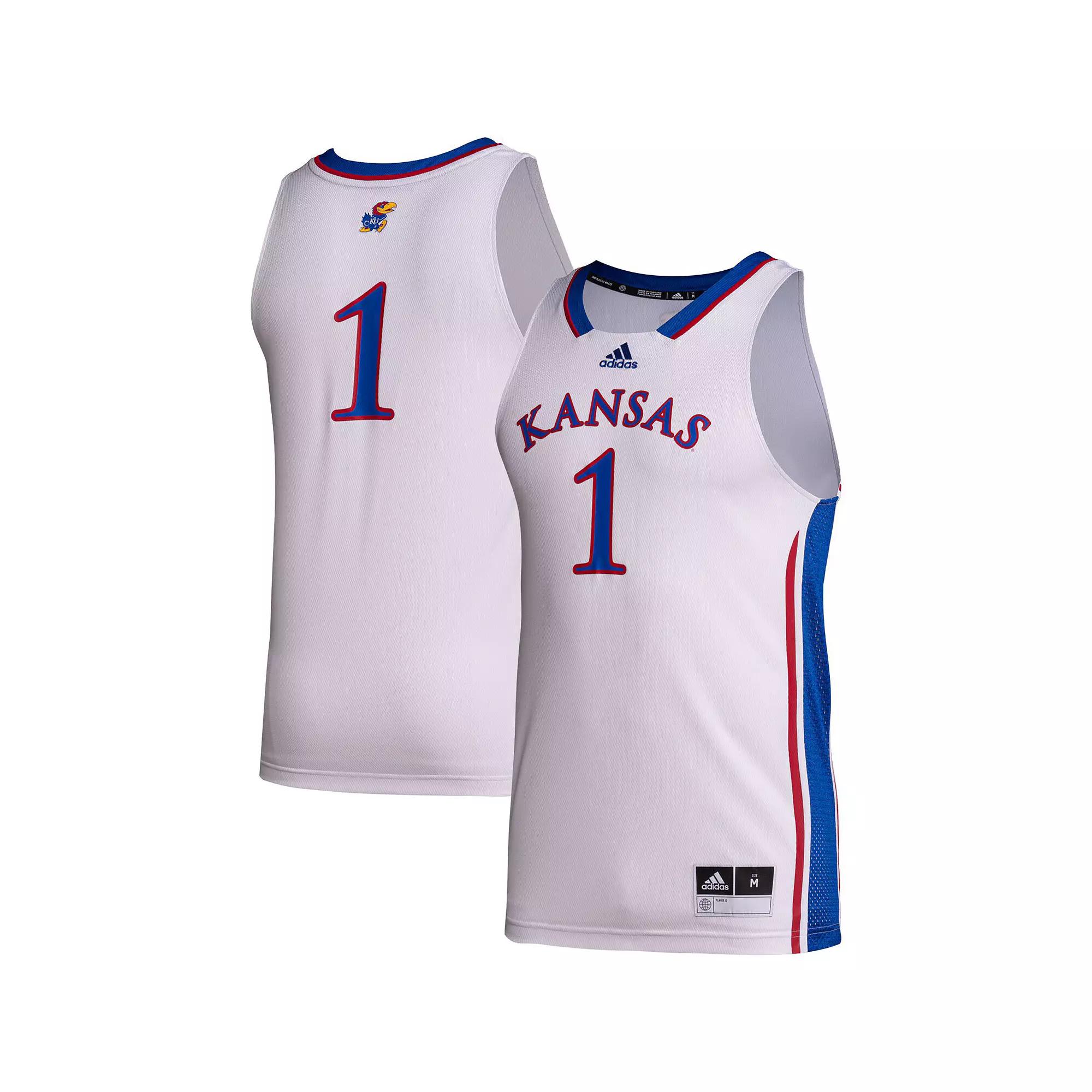 Men's adidas #1 White Kansas Jayhawks Team Swingman Jersey,  Product Image