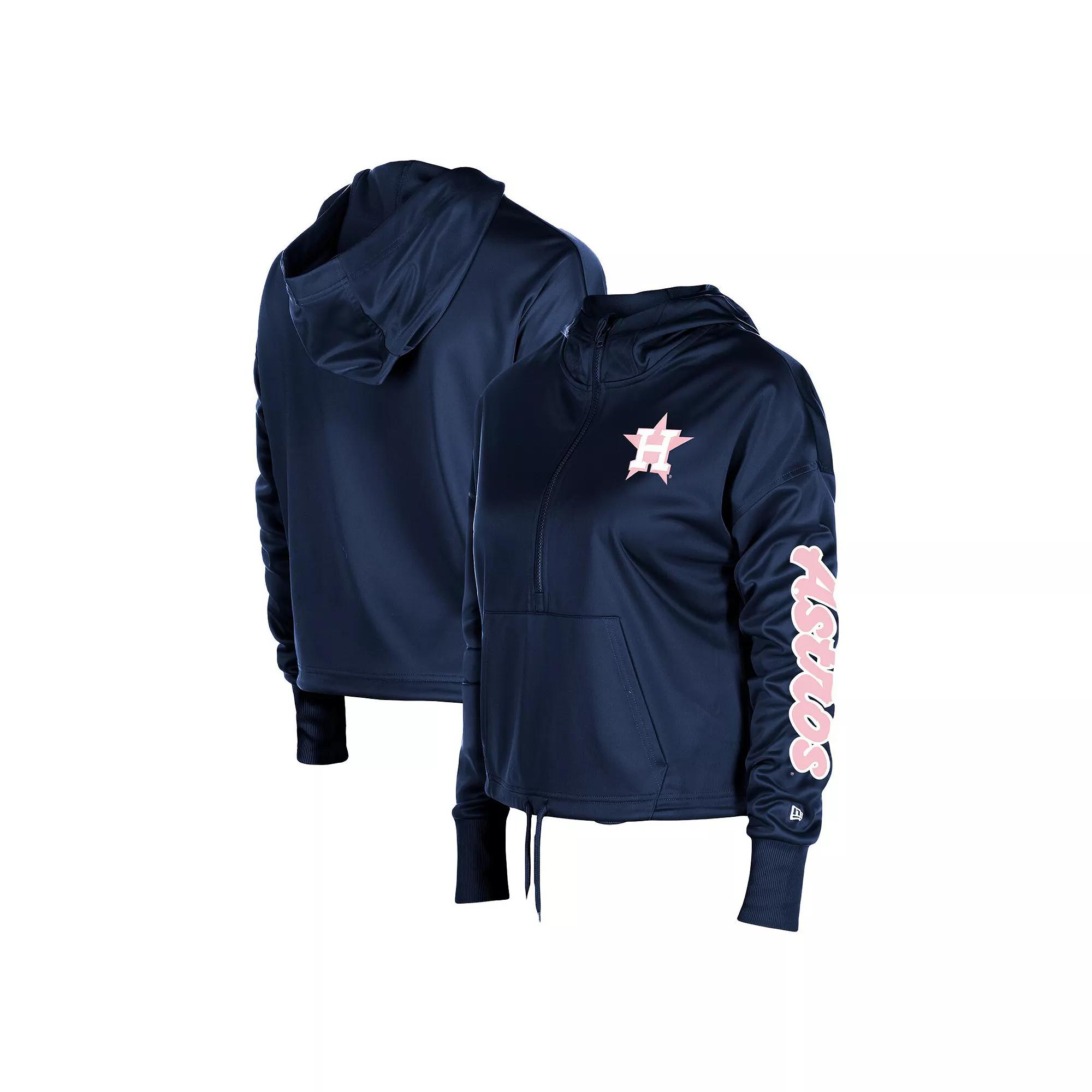 Women's New Era Navy Houston Astros Half-Zip Hoodie,  Product Image