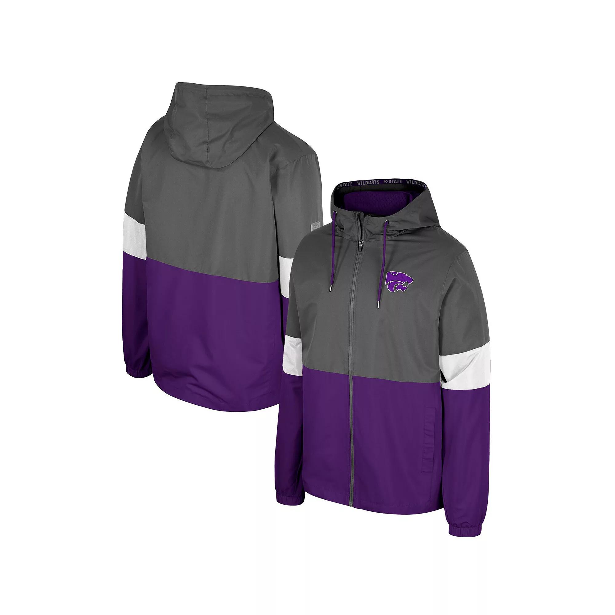 Men's Colosseum Charcoal Kansas State Wildcats Miles Full-Zip Jacket, Size: Medium Product Image