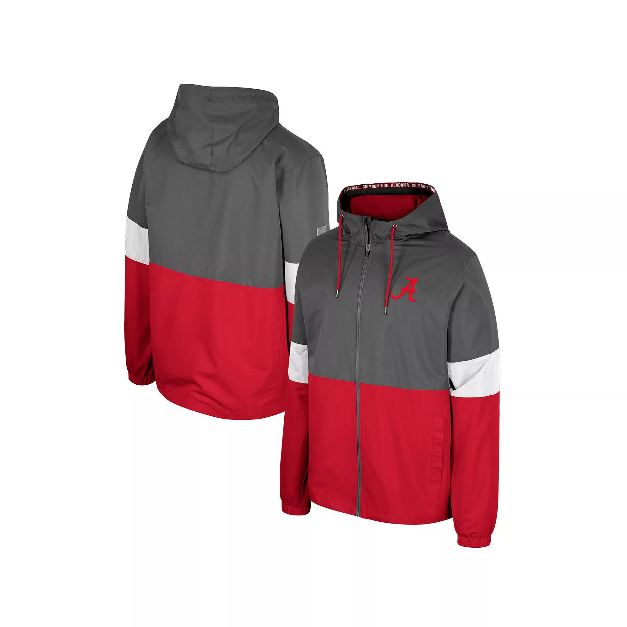 Men's Colosseum Charcoal Alabama Crimson Tide Miles Full-Zip Jacket, Size: Large Product Image