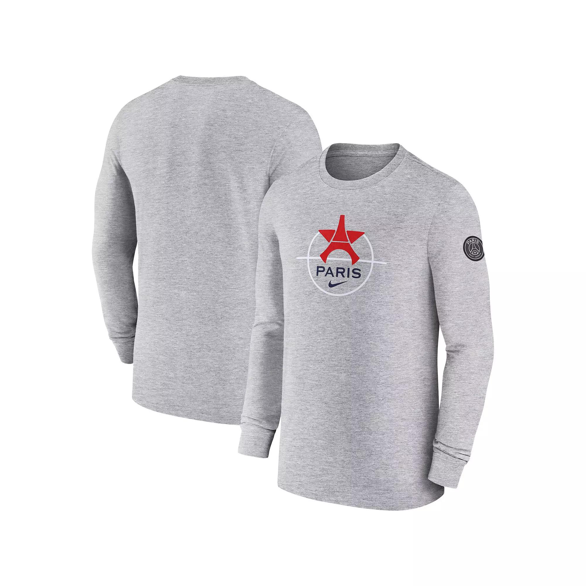 Men's Nike Heather Gray Paris Saint-Germain Knockout Long Sleeve T-Shirt, Size: 2XL, Psg Grey Product Image