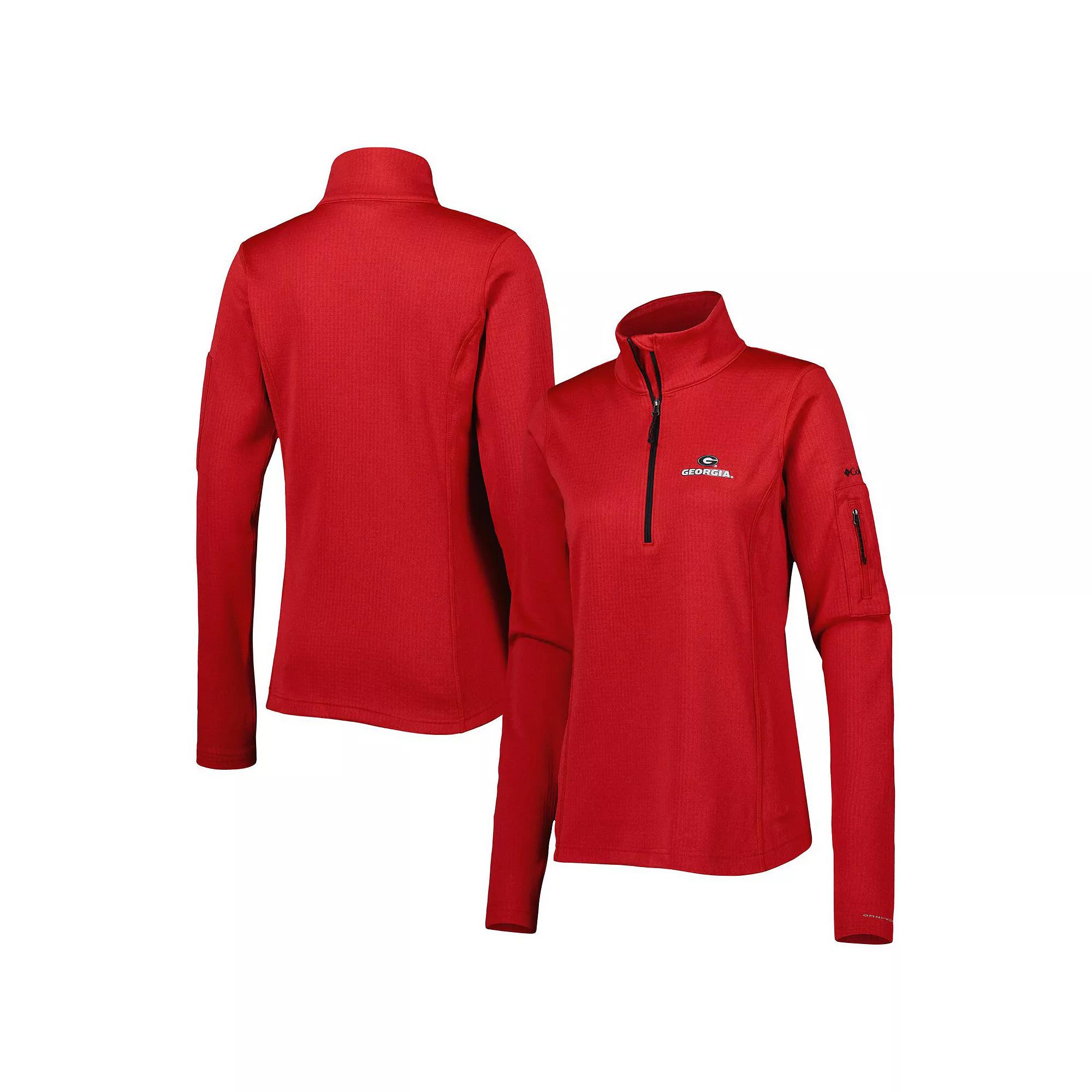 Women's Columbia Red Georgia Bulldogs Park View Omni-Wick Half-Zip Top,  Product Image