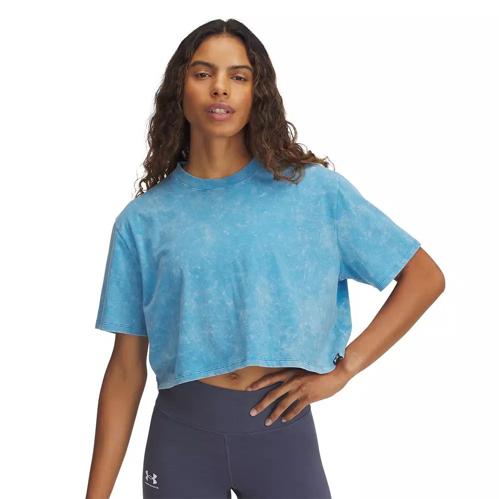 Women's Under Armour Rival Wash Short Sleeve Top, Size: XL, Ether Blue Product Image