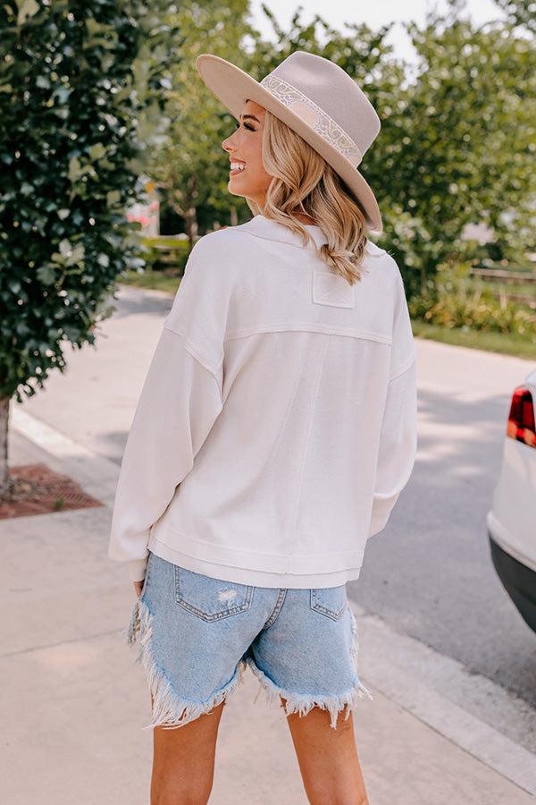 Venture Out Knit Top In Cream Product Image