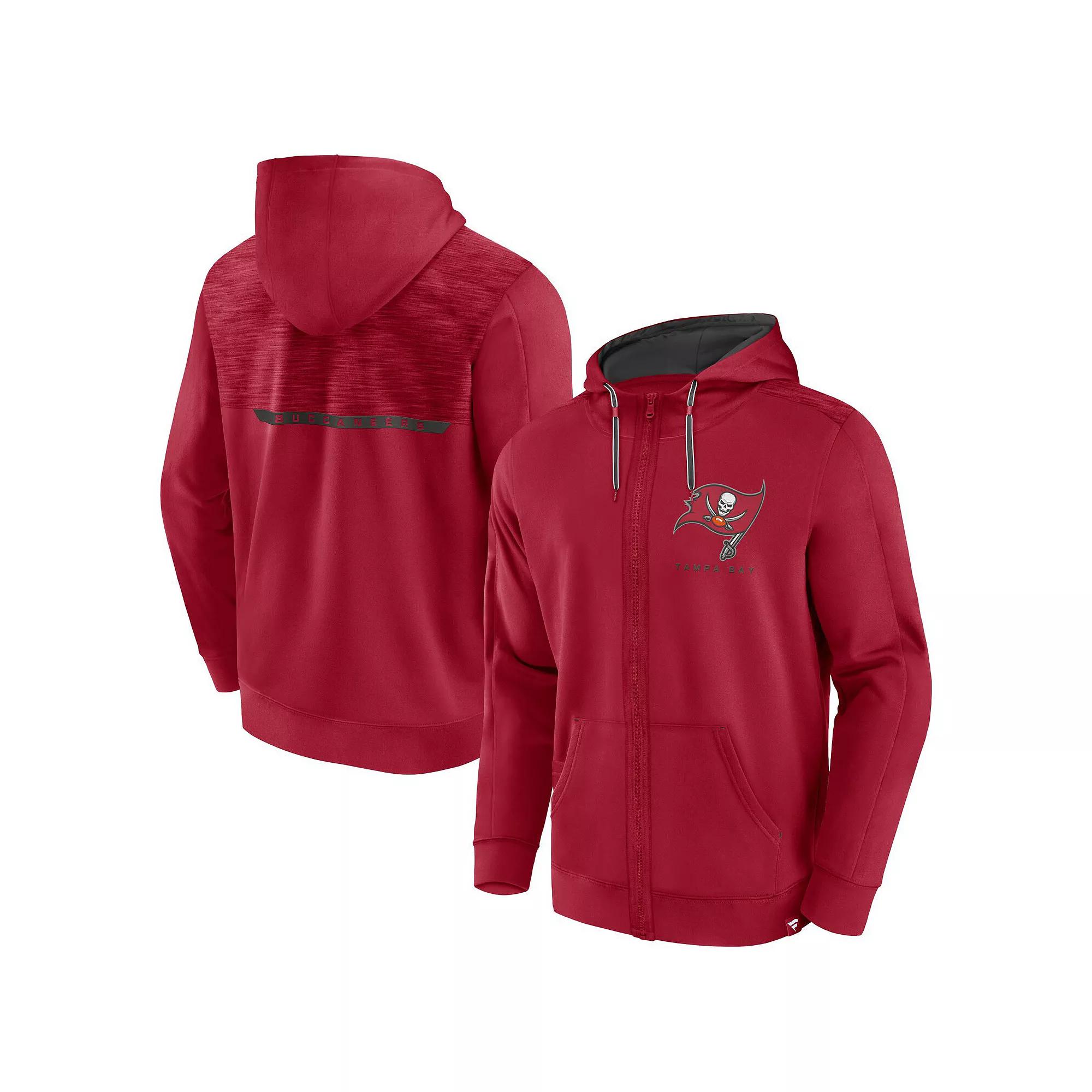 Men's Fanatics Branded Red Tampa Bay Buccaneers Defender Evo Full-Zip Hoodie,  Product Image