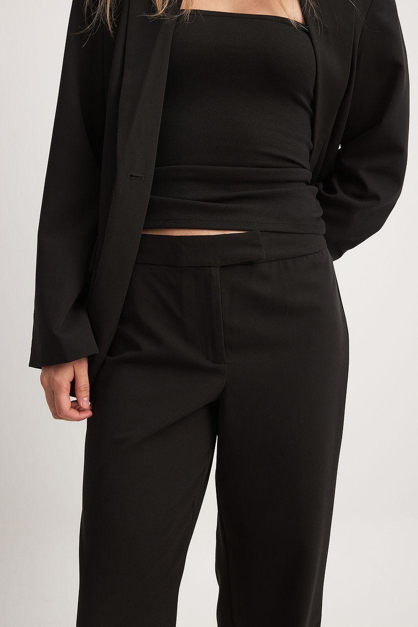 Straight Low Waist Suit Pants Product Image
