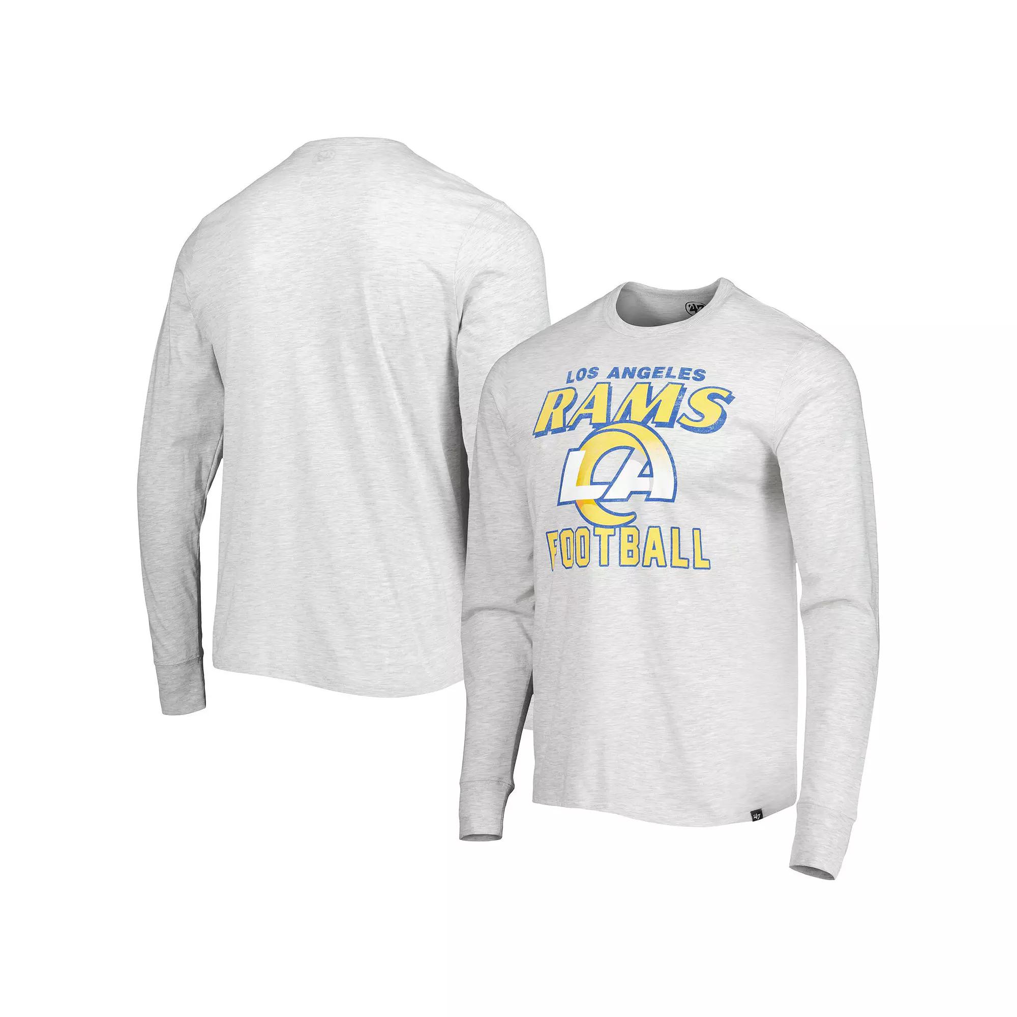Men's '47 Heathered Gray Los Angeles Rams Dozer Franklin Long Sleeve T-Shirt,  Product Image