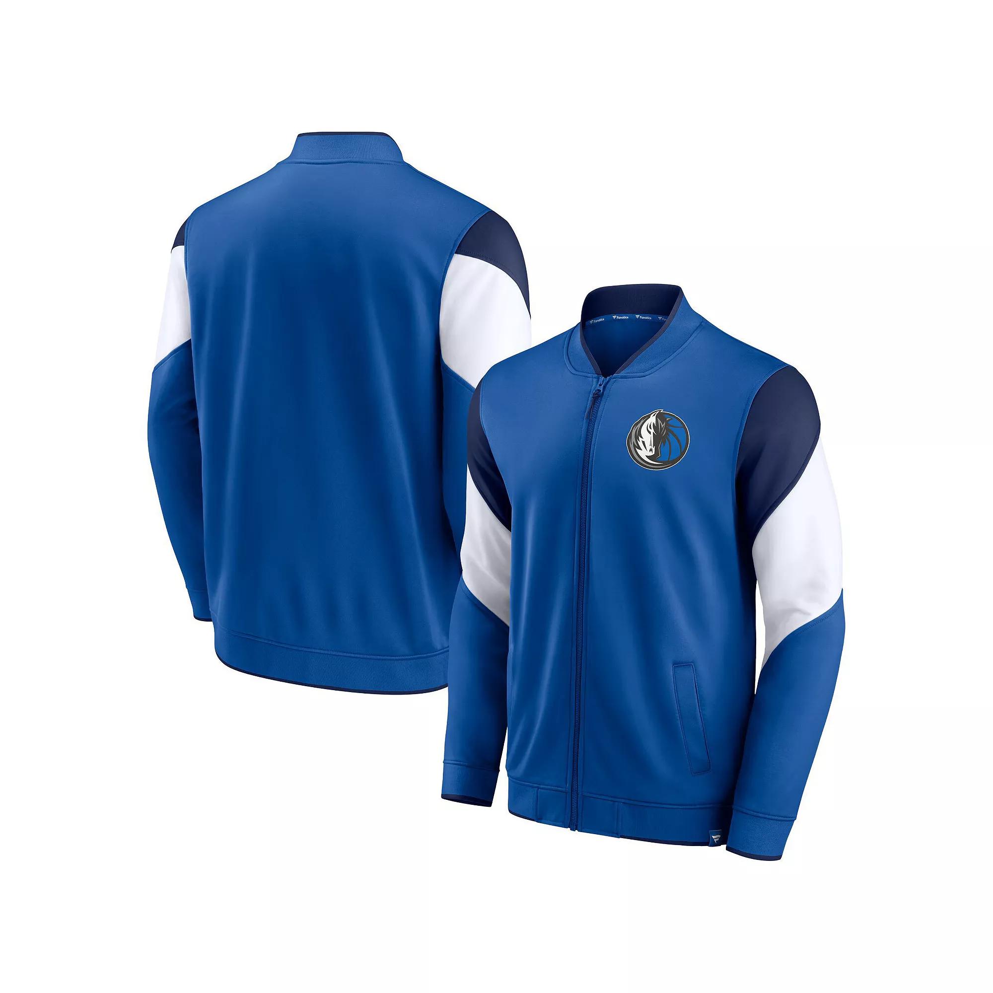 Men's Fanatics Branded Blue/Navy Dallas Mavericks League Best Performance Full-Zip Jacket, Size: Large Product Image