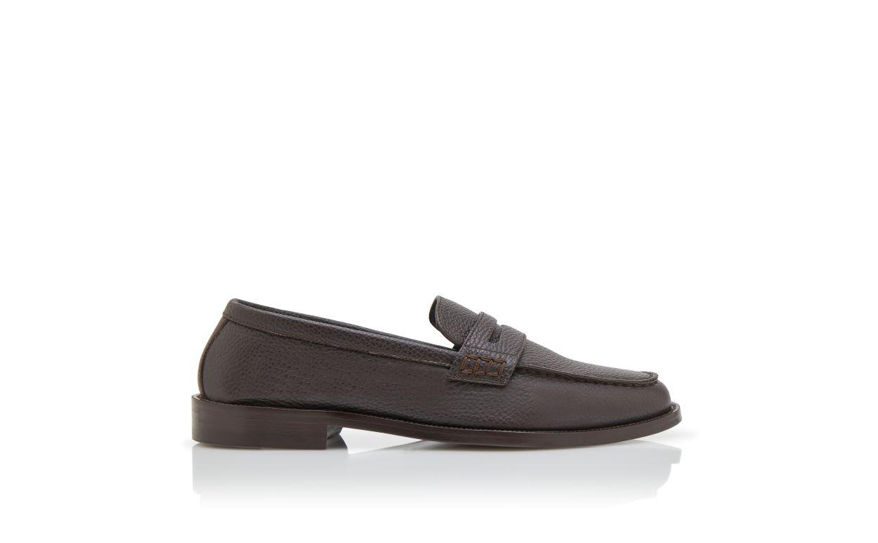 PERRY Dark Brown Calf Leather Penny Loafers Product Image