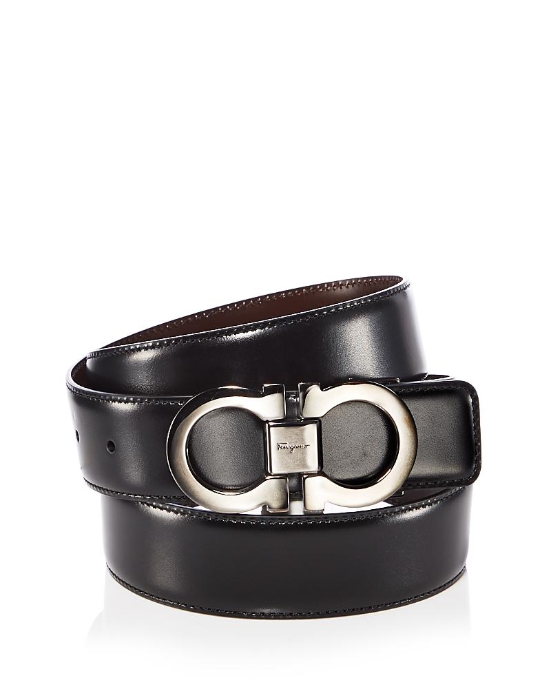 Mens Reversible Leather Double-Gancio Belt Product Image