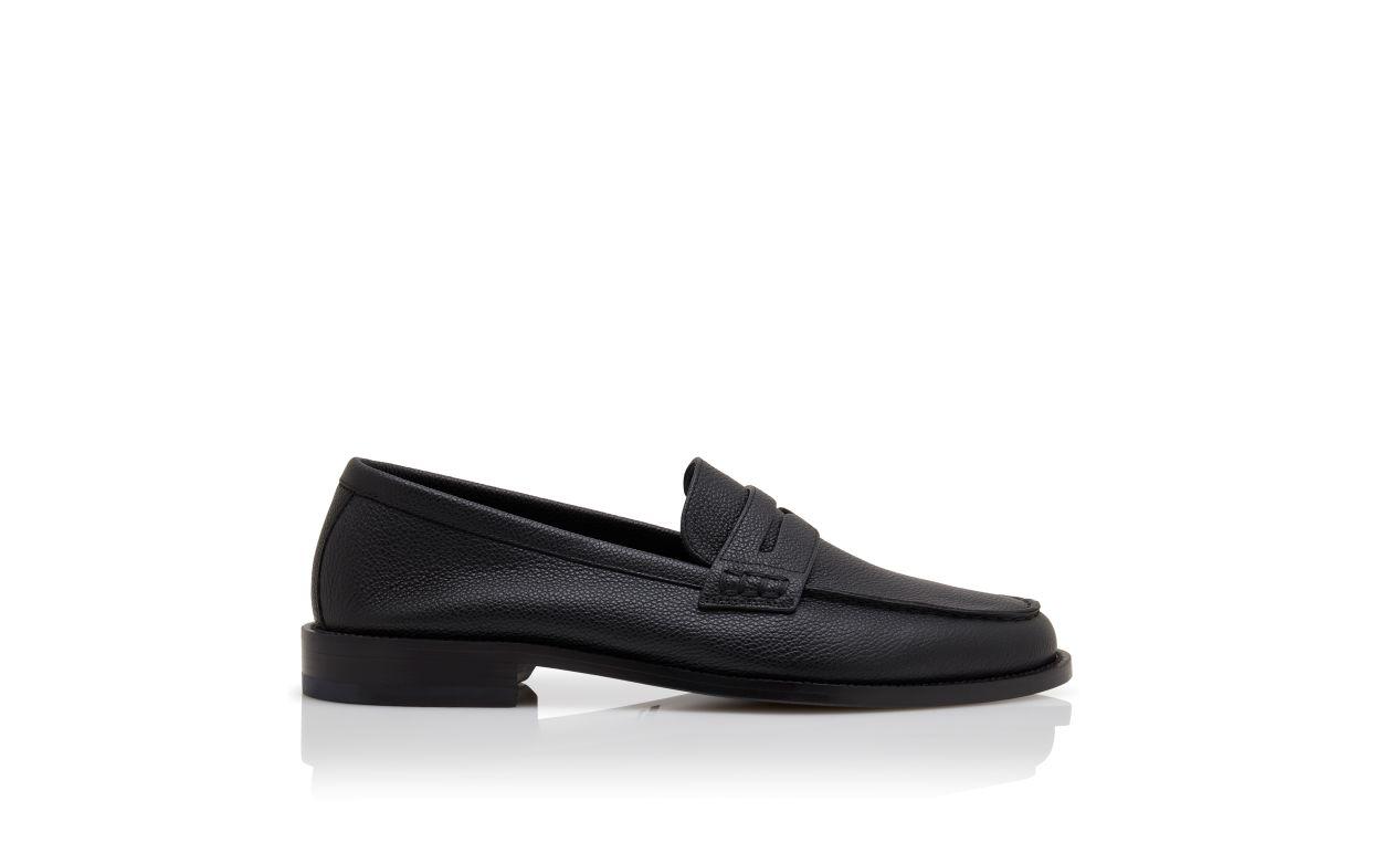 PERRY Black Calf Leather Penny Loafers Product Image