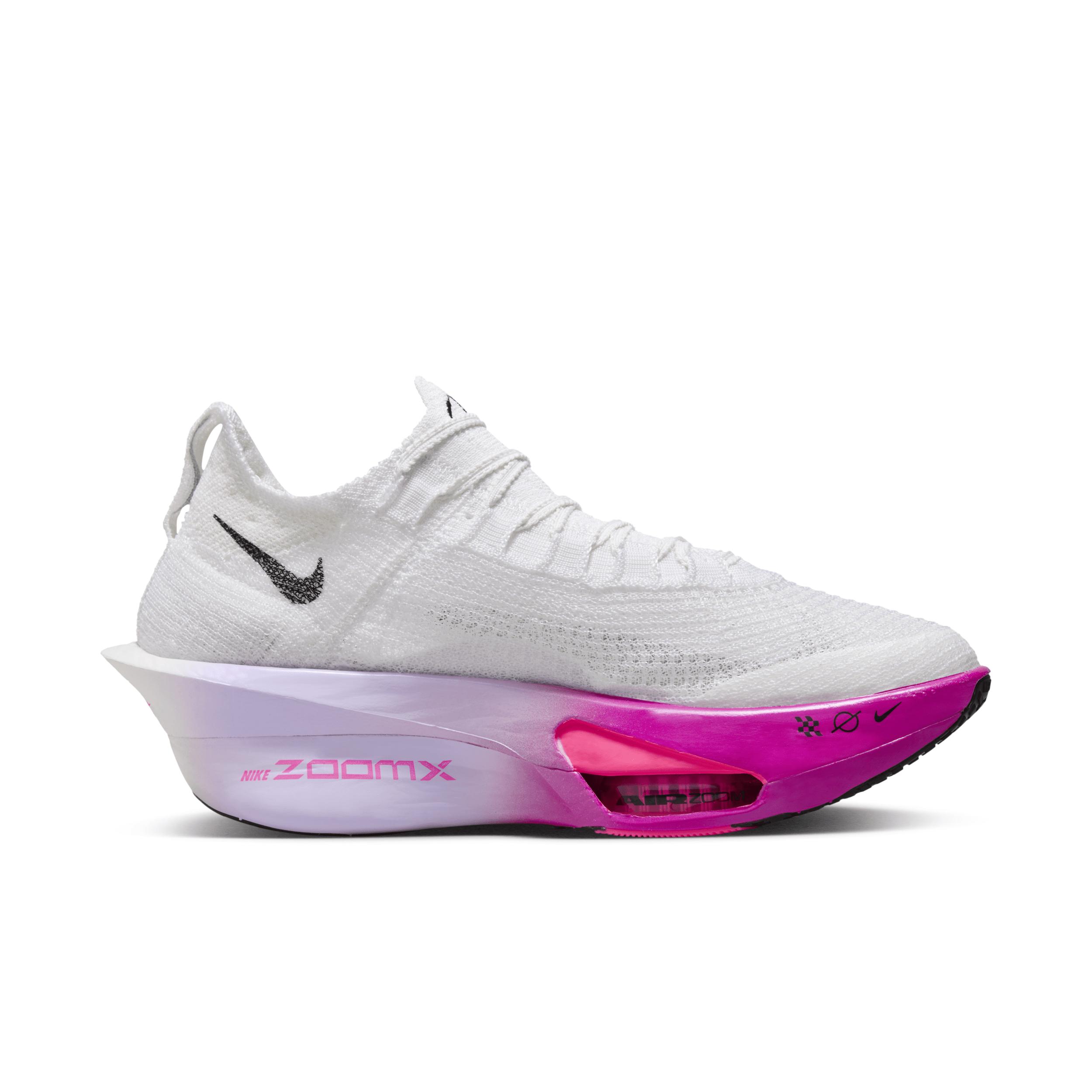 Nike Womens Air Zoom Alphafly 3 Running Shoes in White/Black/Purple Agate Product Image